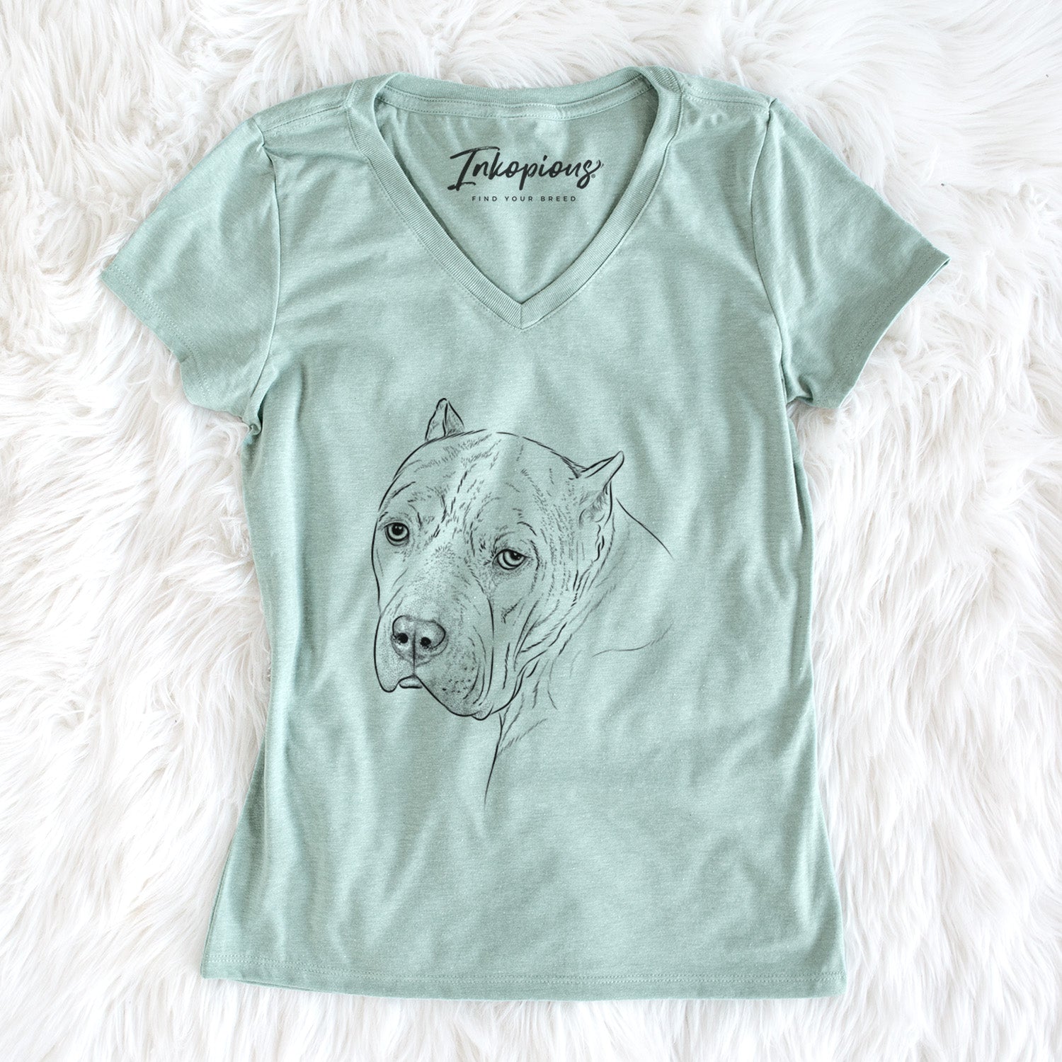 Bare Precious the Staffordshire Terrier - Women's V-neck Shirt