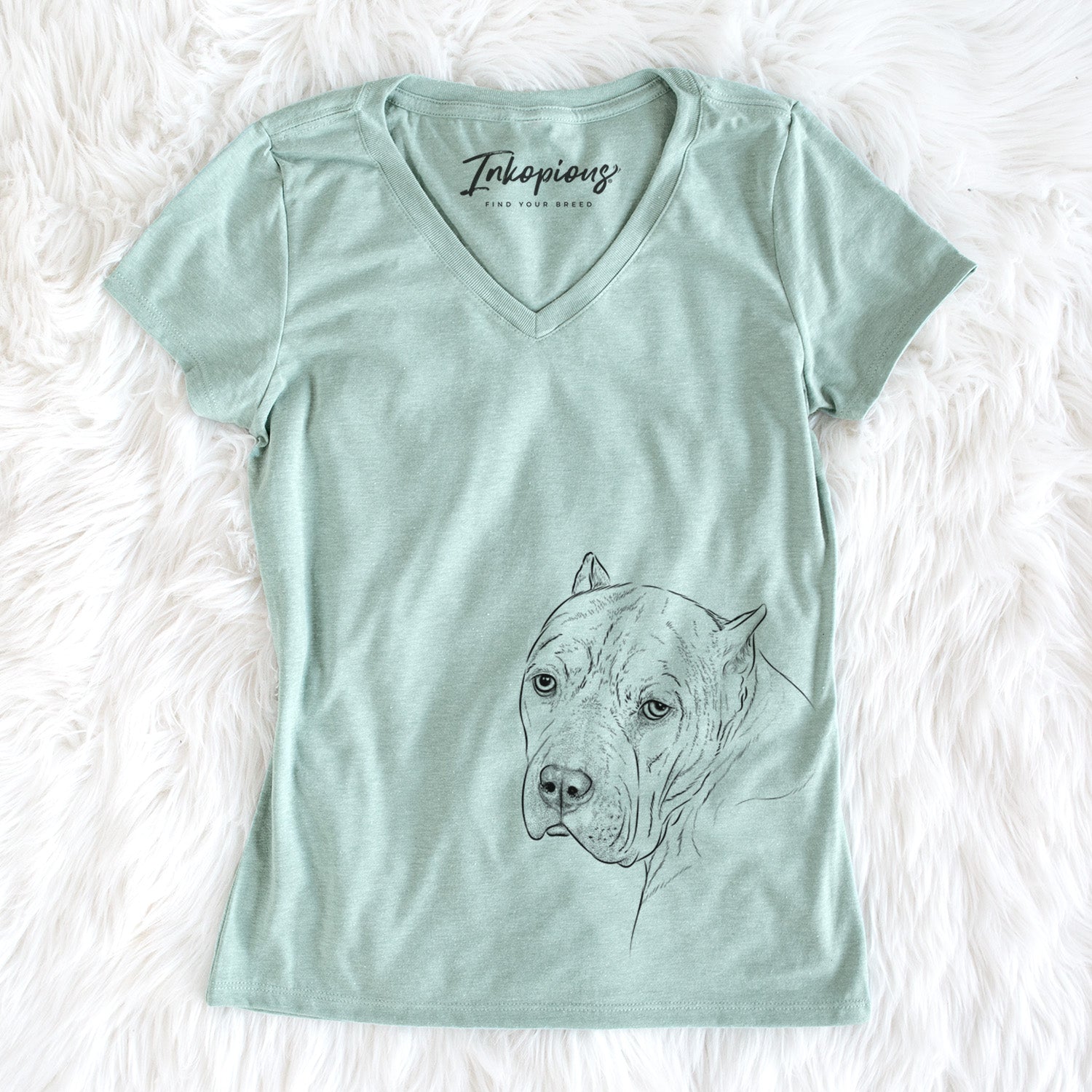 Bare Precious the Staffordshire Terrier - Women's V-neck Shirt