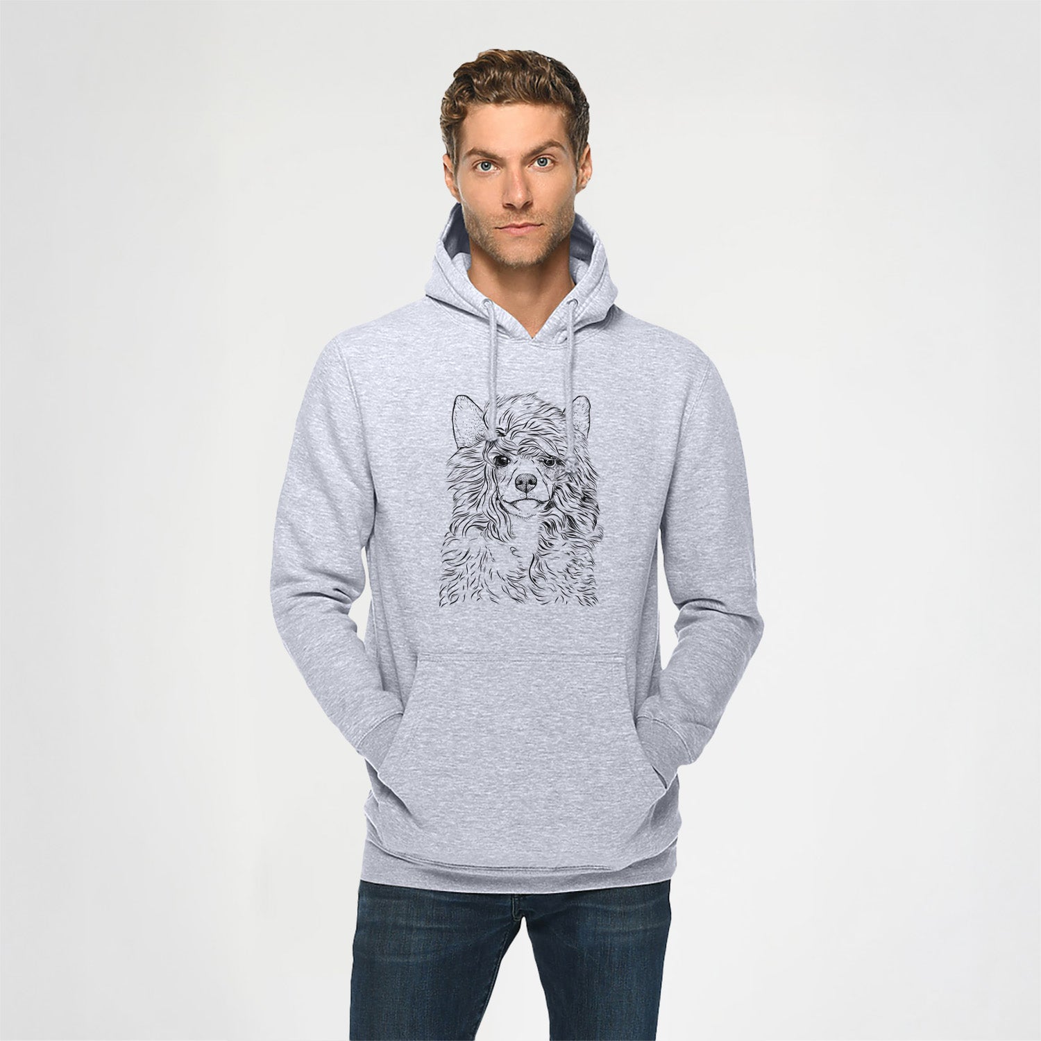 Preston the Powderpuff Chinese Crested- Heavyweight Fleece Hoodie
