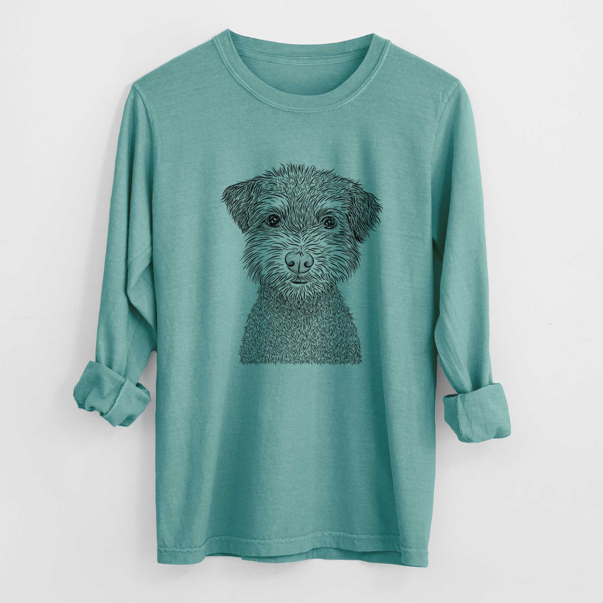 Bare Pretzel the Schnoodle - Men's Heavyweight 100% Cotton Long Sleeve