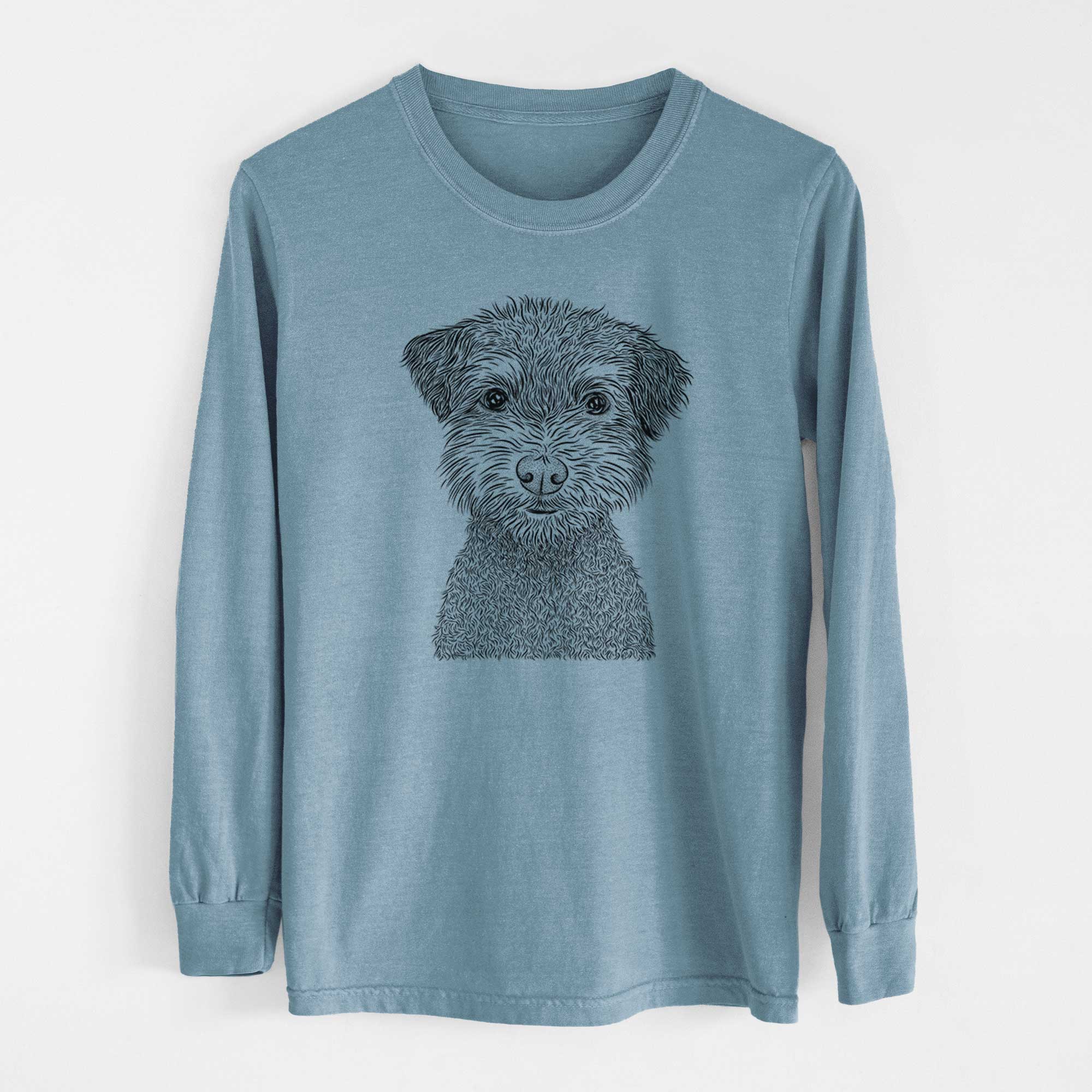 Bare Pretzel the Schnoodle - Men's Heavyweight 100% Cotton Long Sleeve