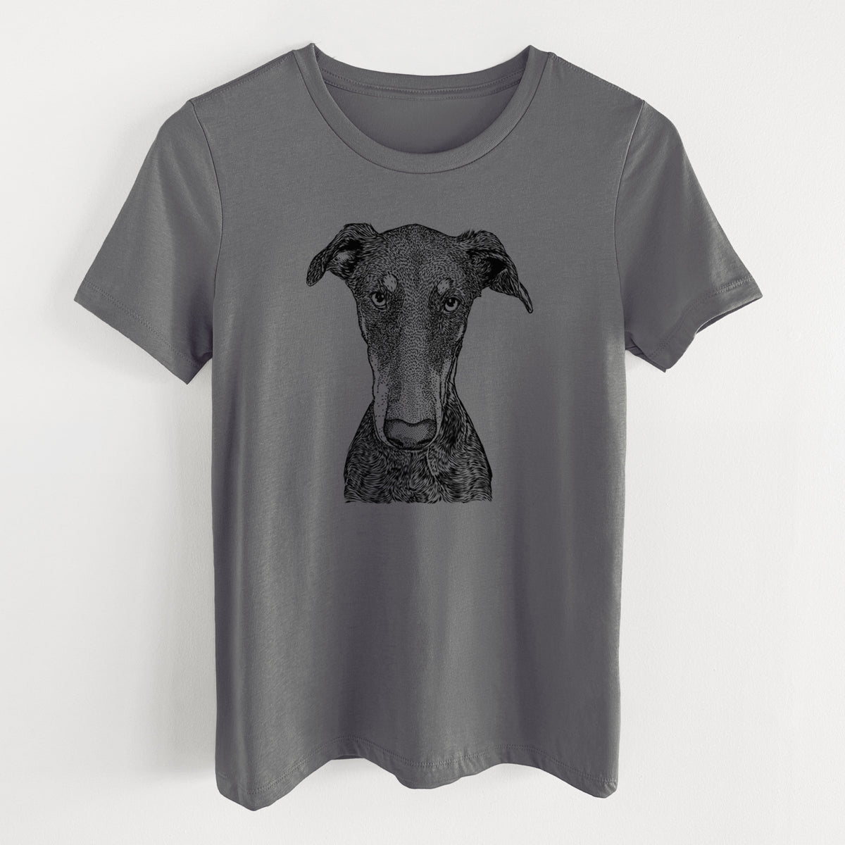 Bare Princess Fiona the Doberman Pinscher - Women's Lightweight Relaxed Fit 100% Cotton Crewneck