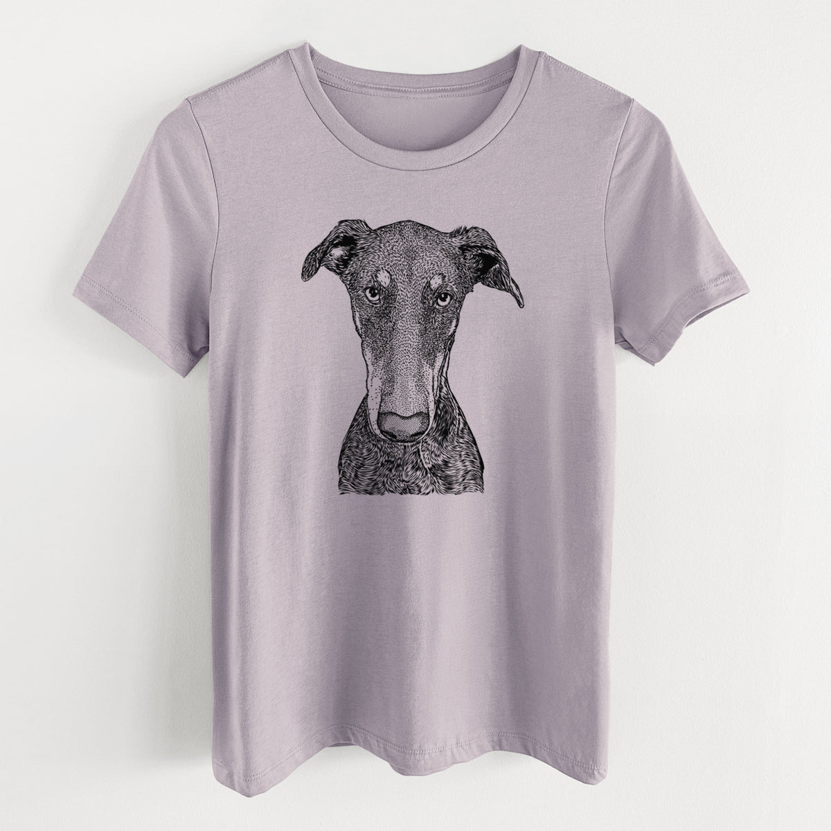 Bare Princess Fiona the Doberman Pinscher - Women&#39;s Lightweight Relaxed Fit 100% Cotton Crewneck