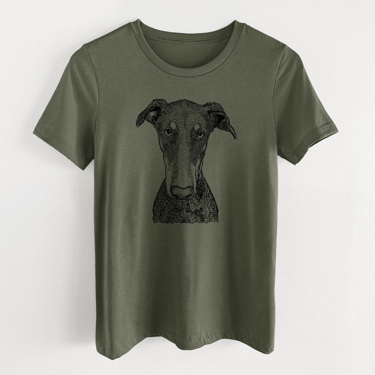 Bare Princess Fiona the Doberman Pinscher - Women's Lightweight Relaxed Fit 100% Cotton Crewneck