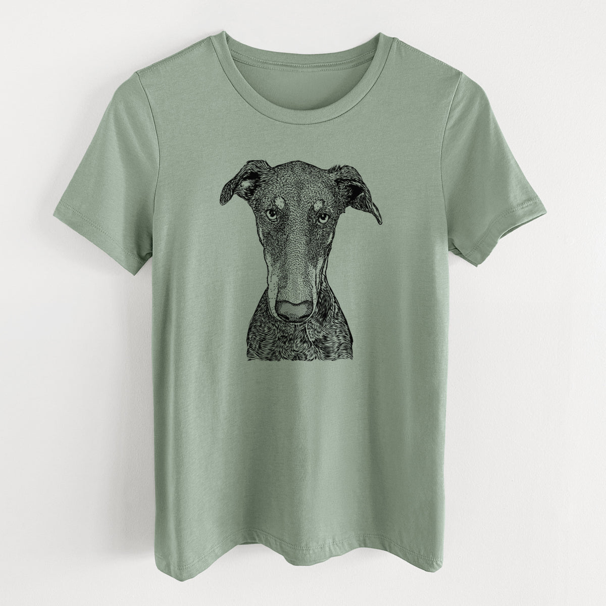 Bare Princess Fiona the Doberman Pinscher - Women's Lightweight Relaxed Fit 100% Cotton Crewneck