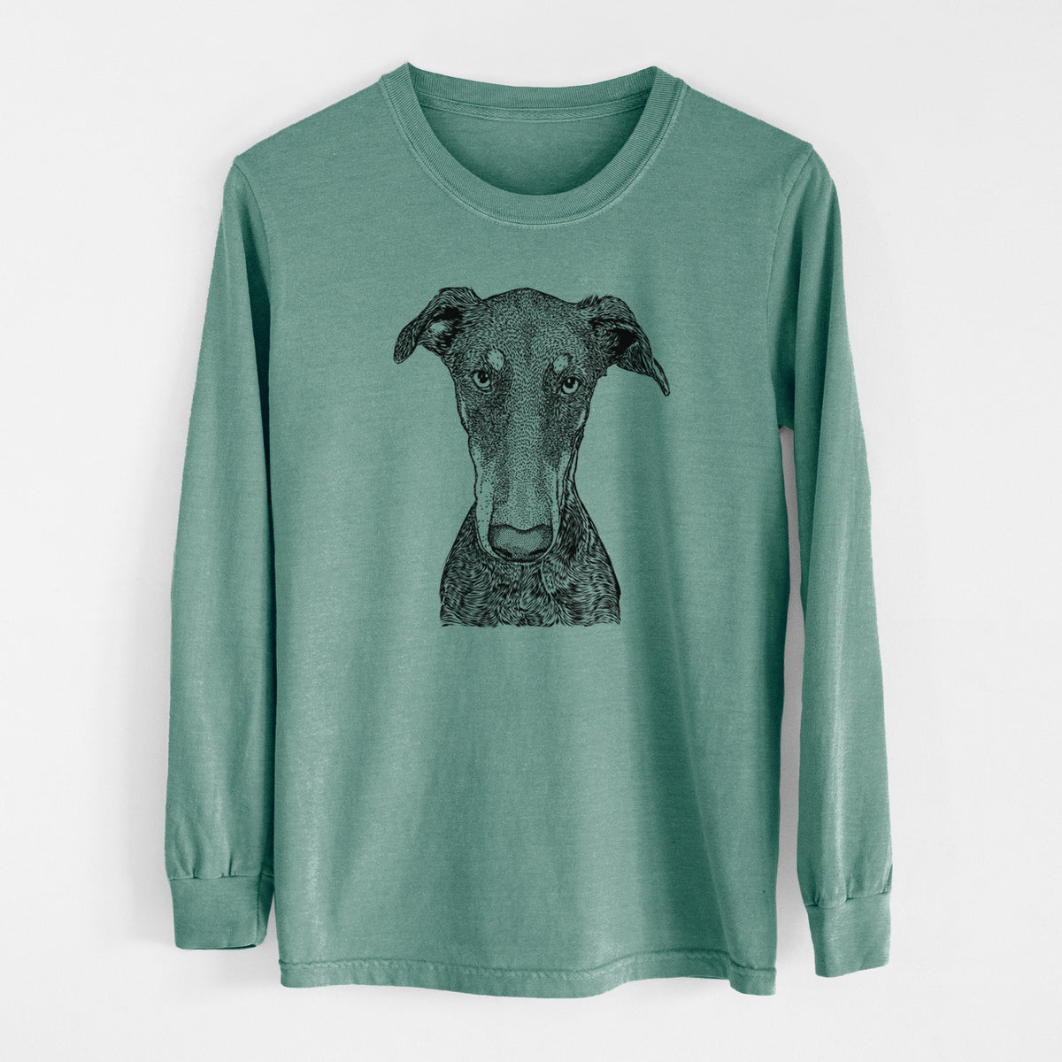 Bare Princess Fiona the Doberman Pinscher - Men's Heavyweight 100% Cotton Long Sleeve