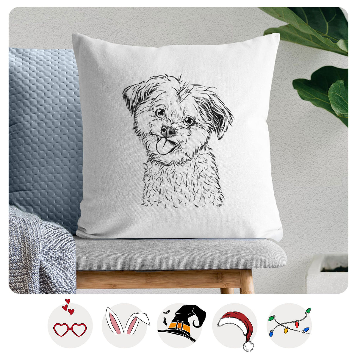 Puff the Malshi - Throw Pillow Cover