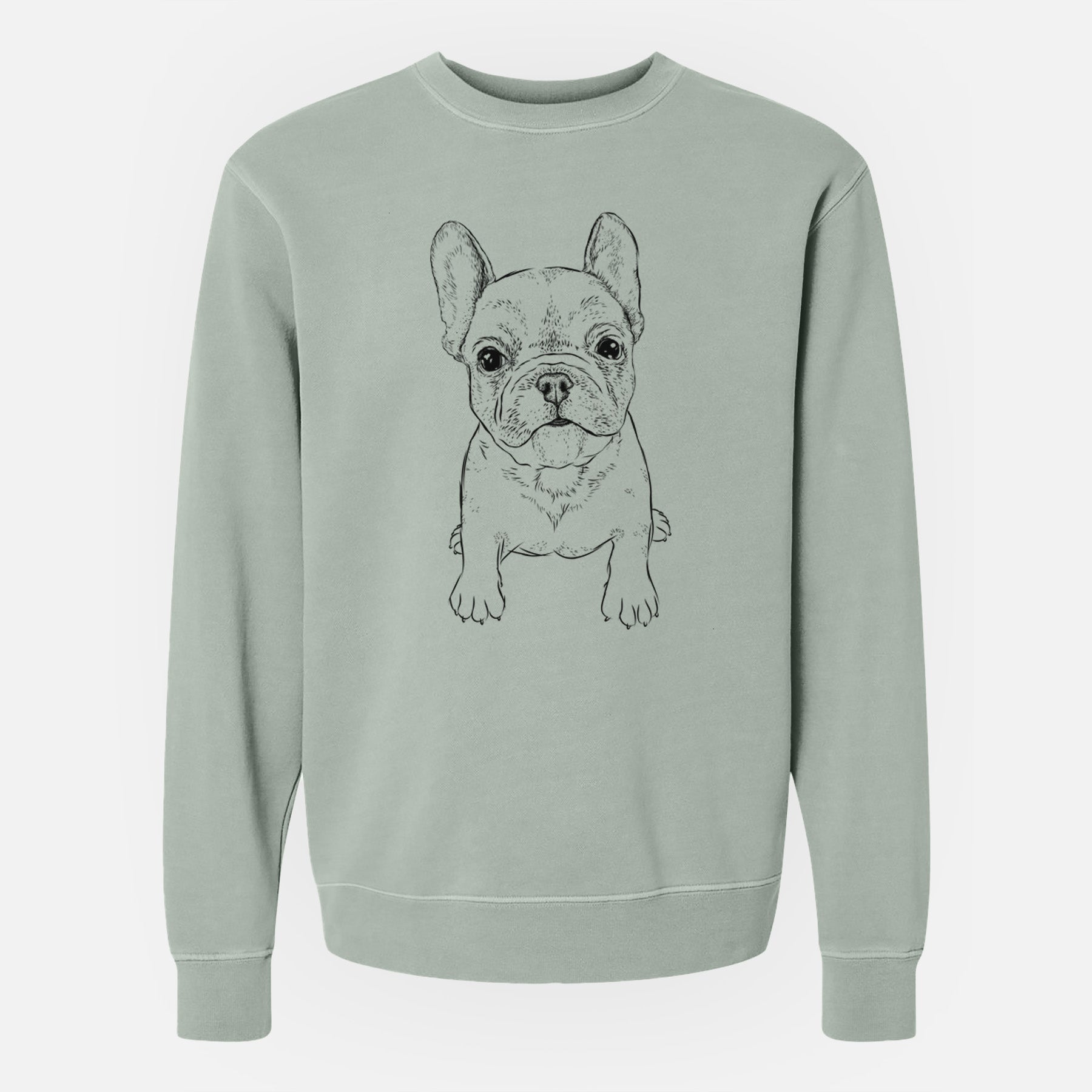 Bare Puppy Pierre the French Bulldog - Unisex Pigment Dyed Crew Sweatshirt