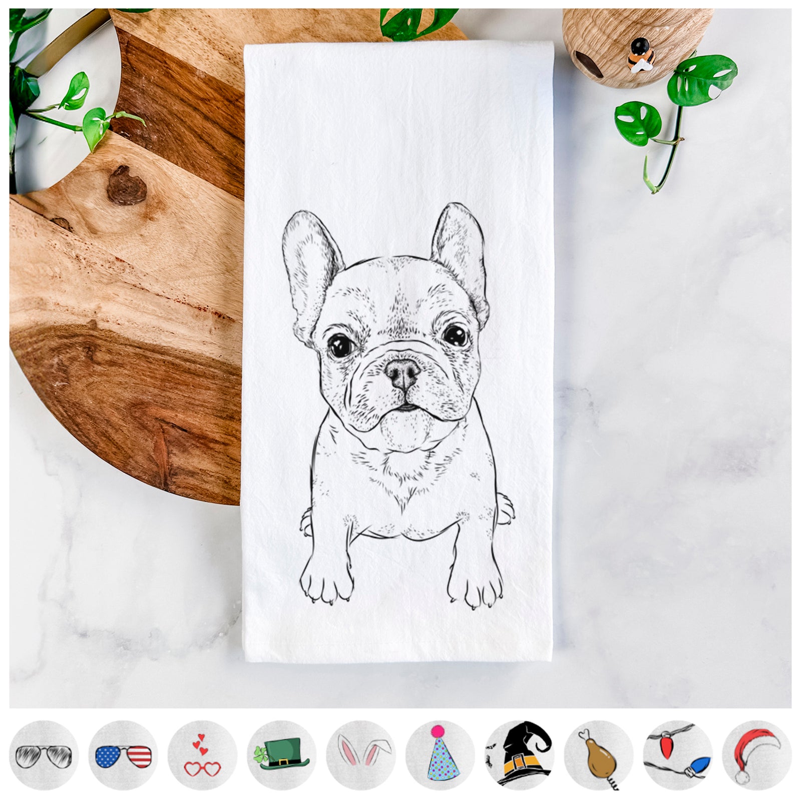 Puppy Pierre the French Bulldog Tea Towel