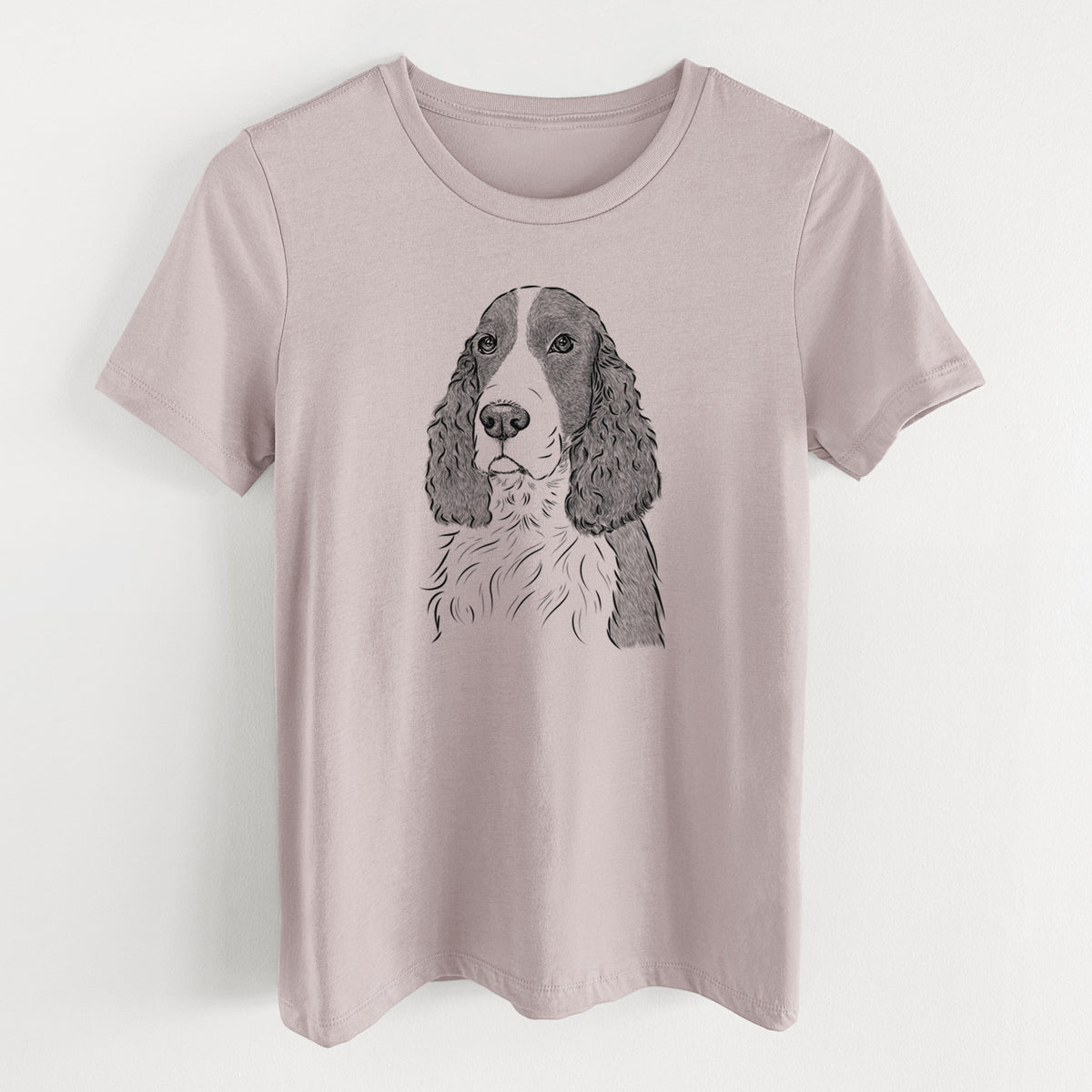Bare Quincy the English Springer Spaniel - Women's Lightweight Relaxed Fit 100% Cotton Crewneck