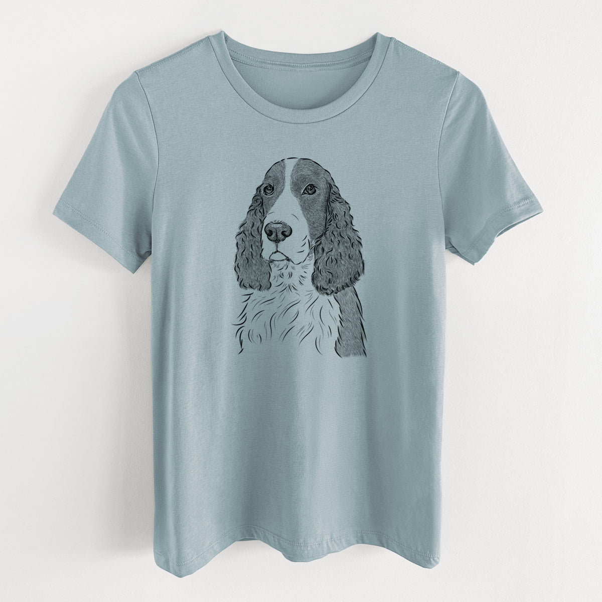 Bare Quincy the English Springer Spaniel - Women's Lightweight Relaxed Fit 100% Cotton Crewneck