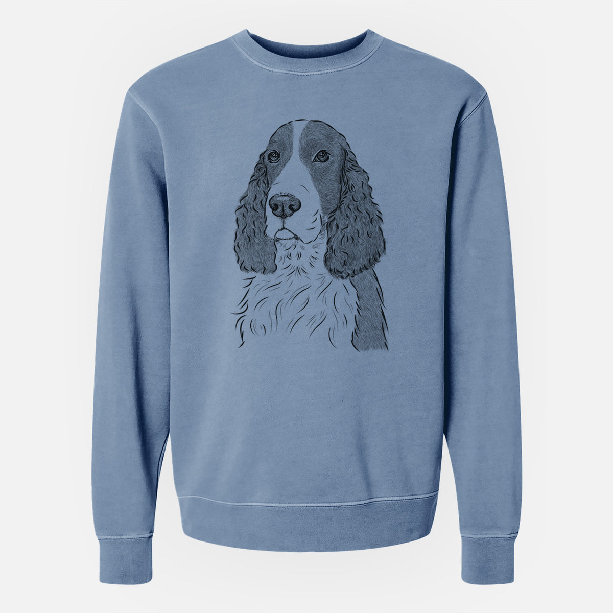 Bare Quincy the English Springer Spaniel - Unisex Pigment Dyed Crew Sweatshirt