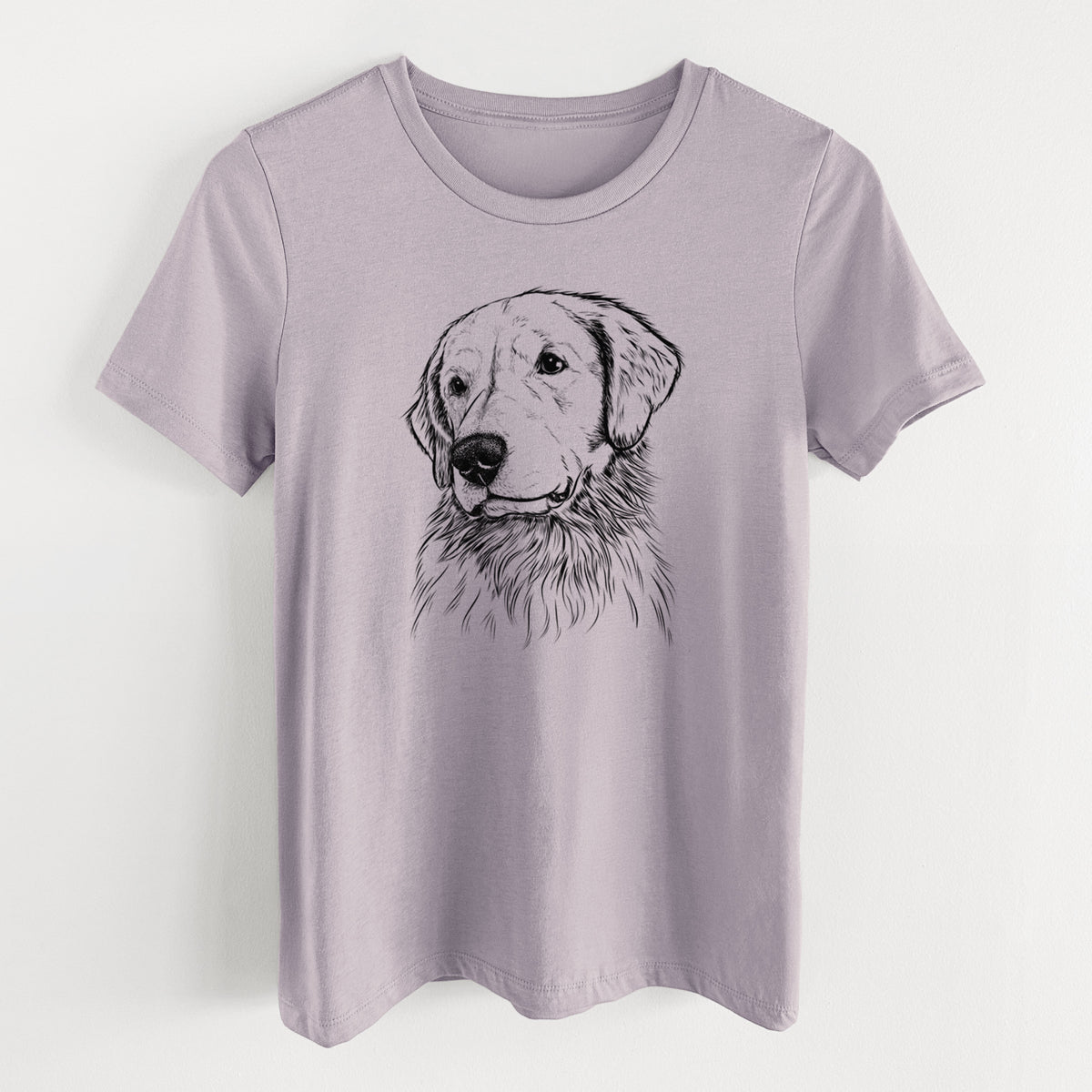 Bare Quinn the Golden Retriever - Women&#39;s Lightweight Relaxed Fit 100% Cotton Crewneck