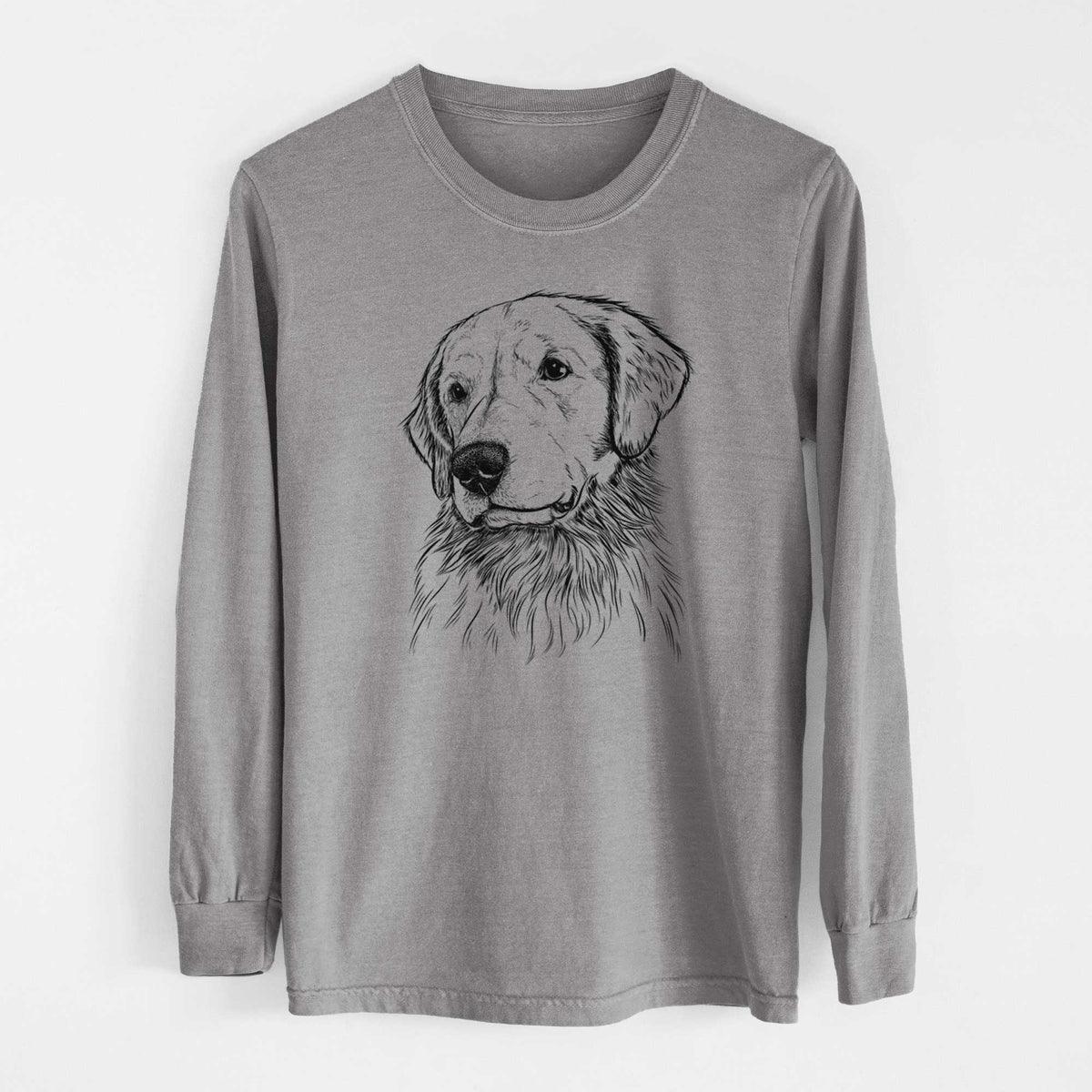 Bare Quinn the Golden Retriever - Men's Heavyweight 100% Cotton Long Sleeve