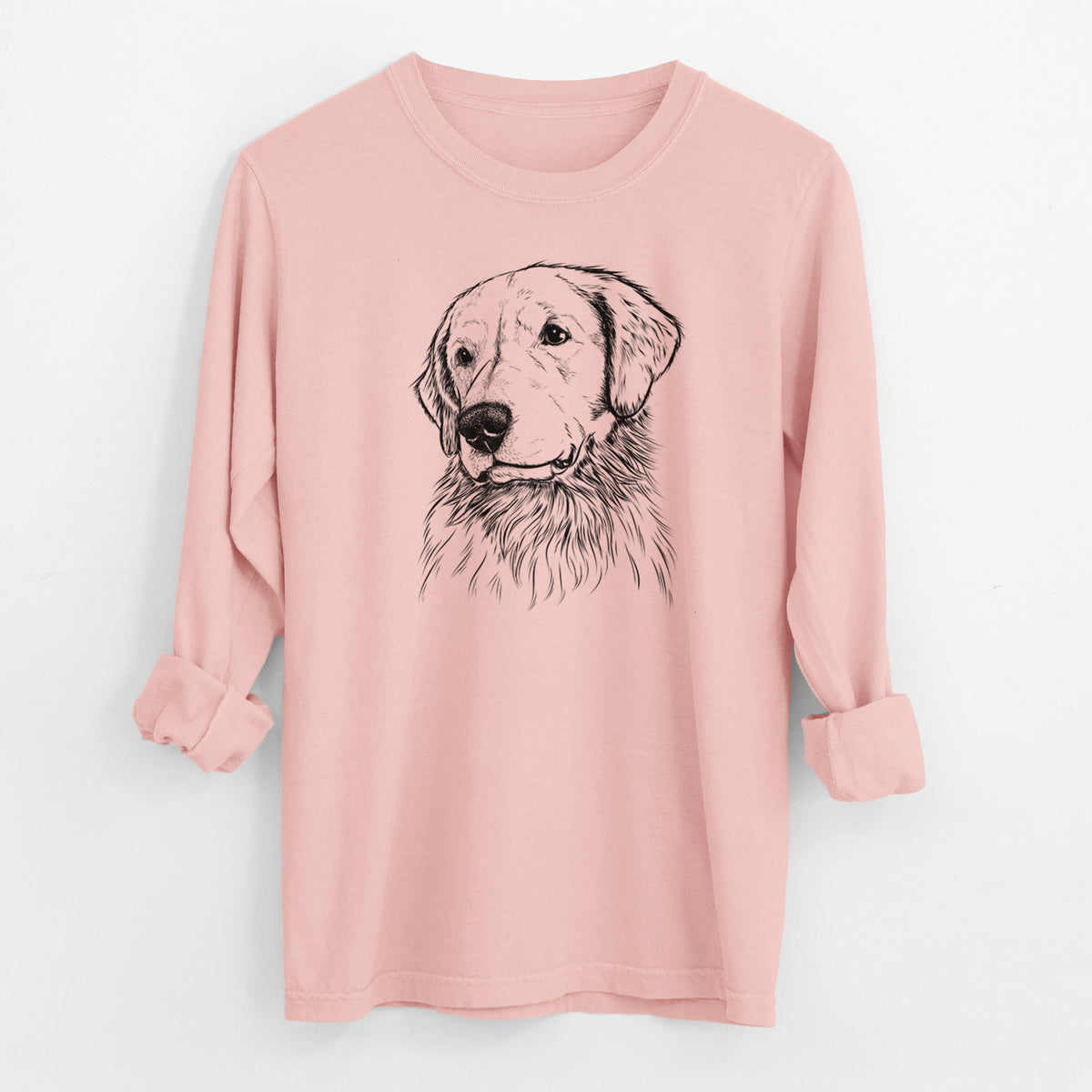 Bare Quinn the Golden Retriever - Men's Heavyweight 100% Cotton Long Sleeve