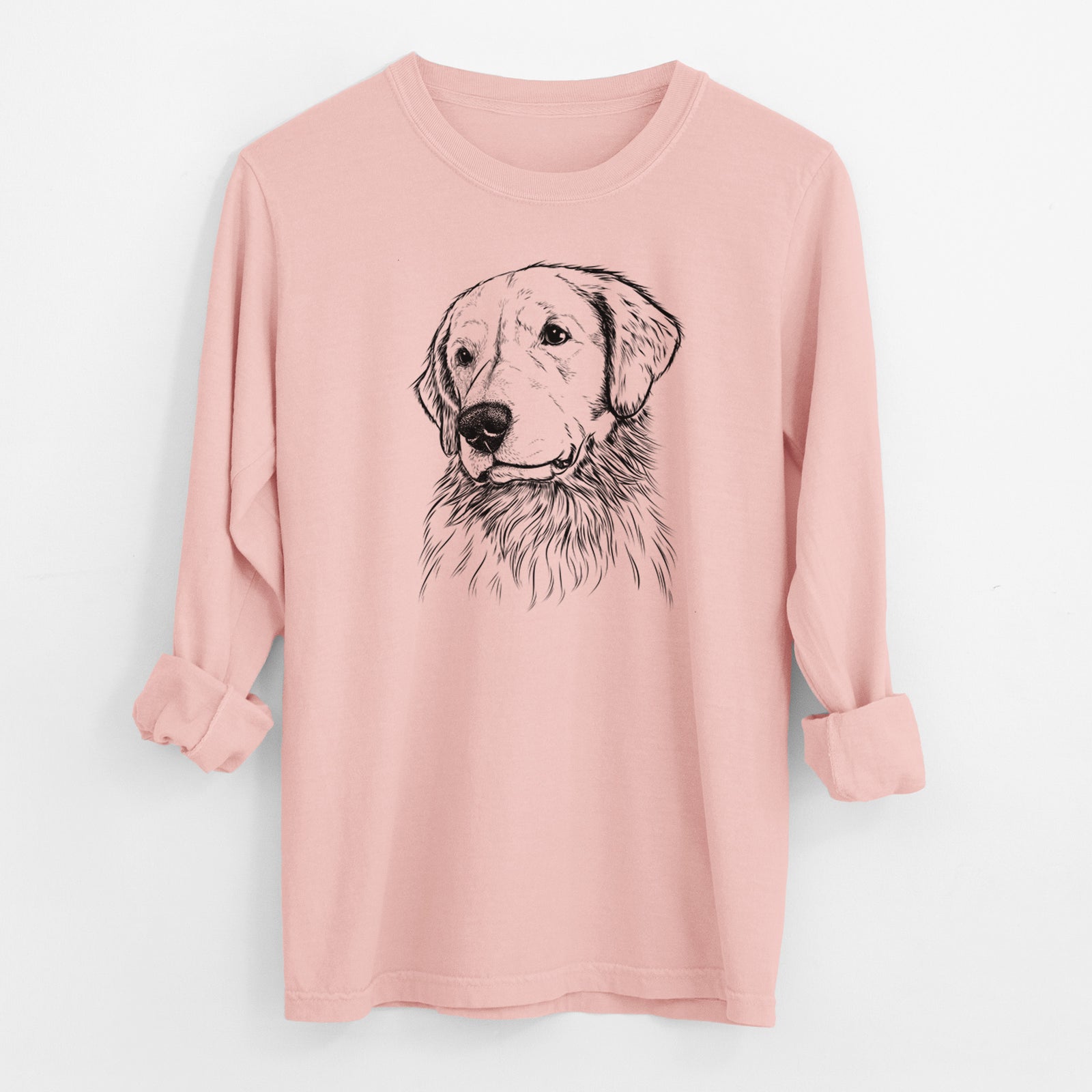 Bare Quinn the Golden Retriever - Men's Heavyweight 100% Cotton Long Sleeve