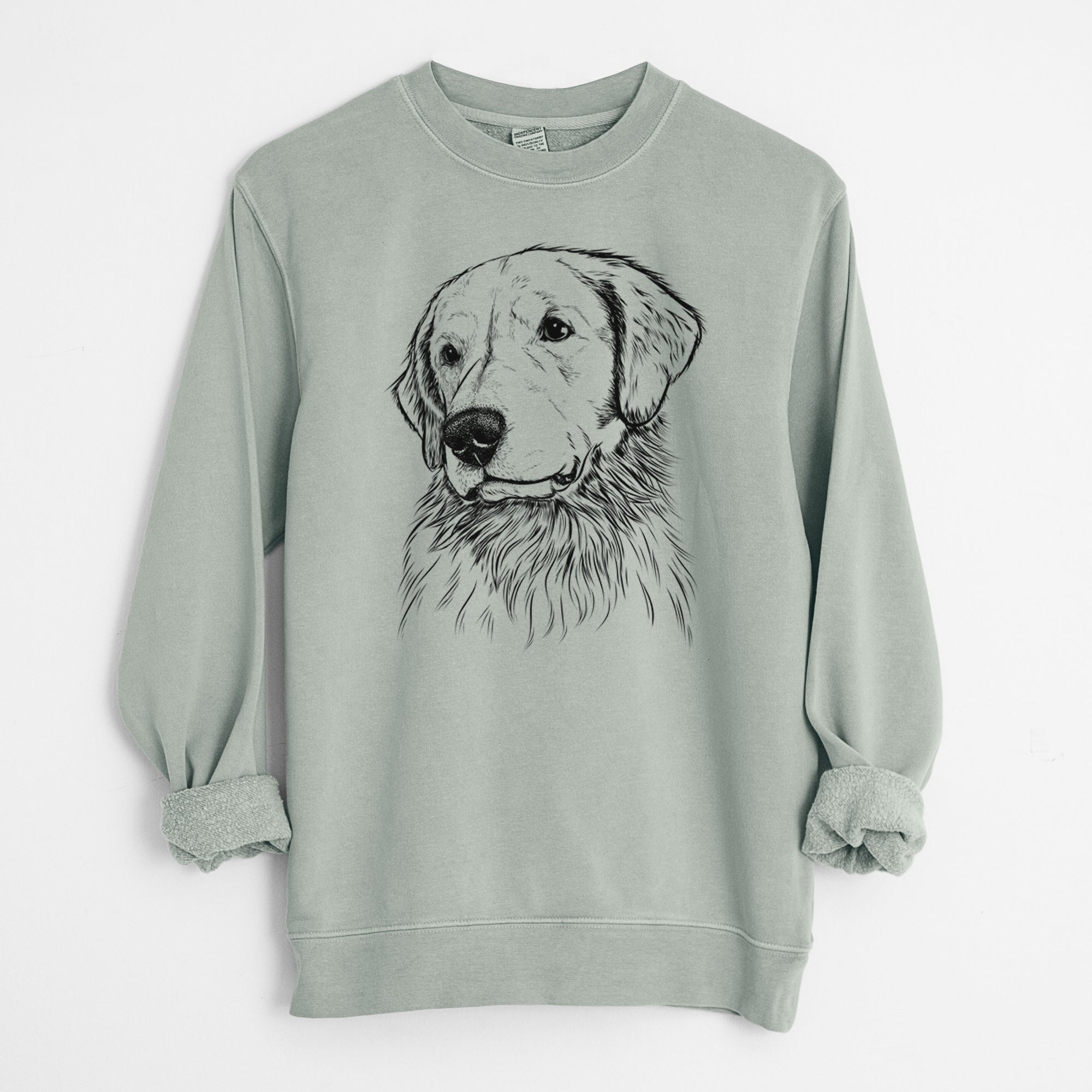 Bare Quinn the Golden Retriever - Unisex Pigment Dyed Crew Sweatshirt