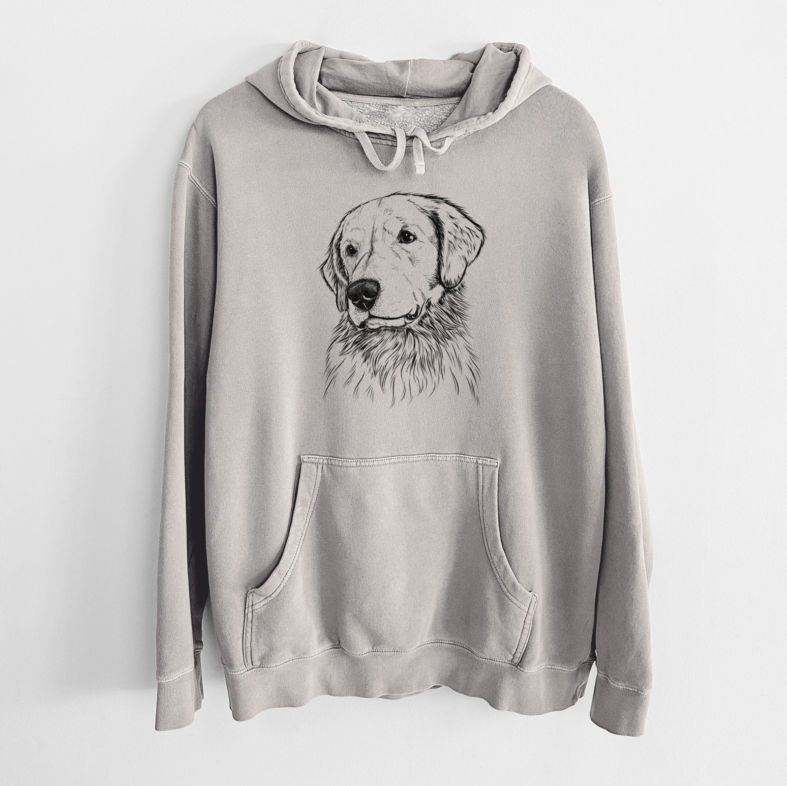 Bare Quinn the Golden Retriever - Unisex Pigment Dyed Hoodie
