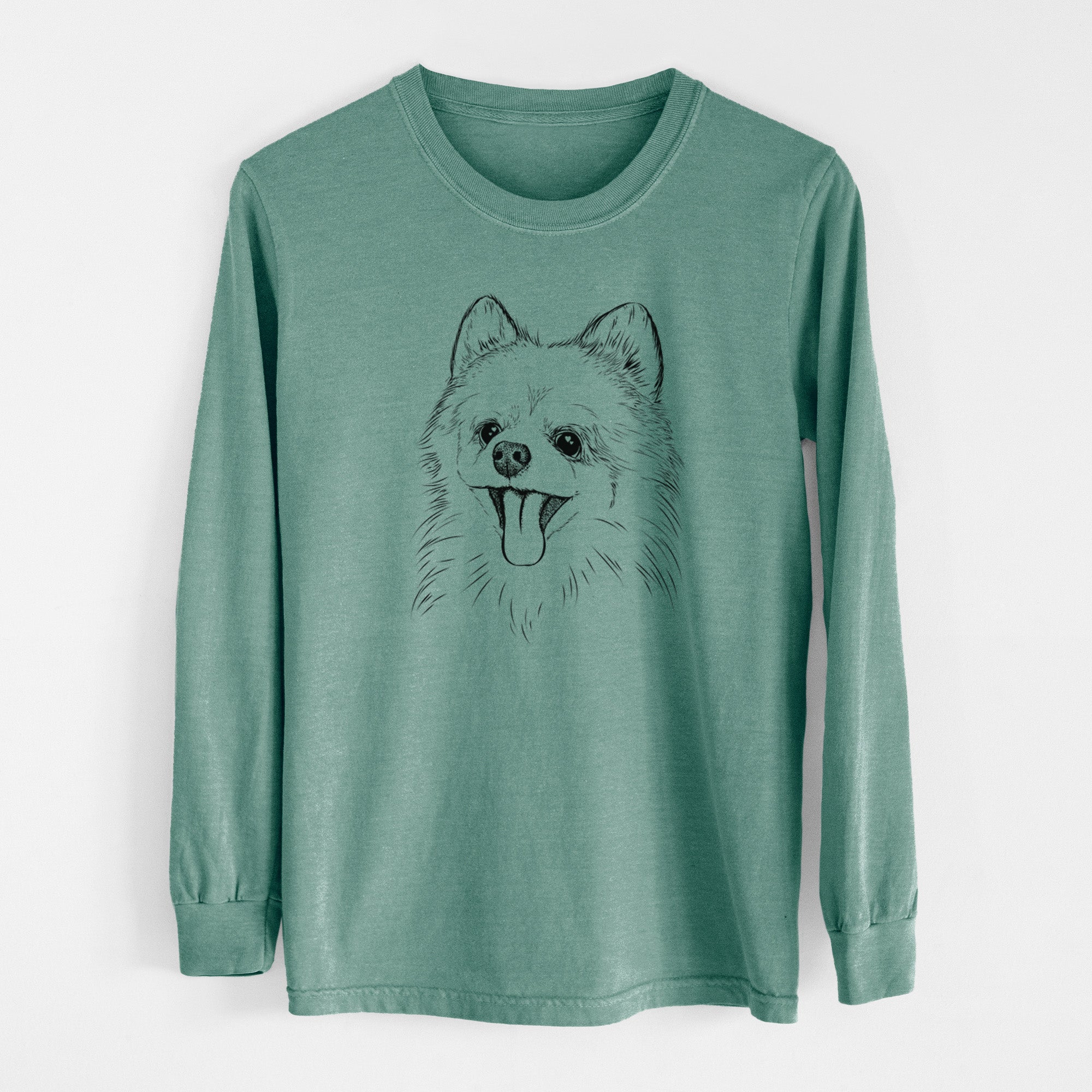 Bare Quinn the Pomeranian - Men's Heavyweight 100% Cotton Long Sleeve