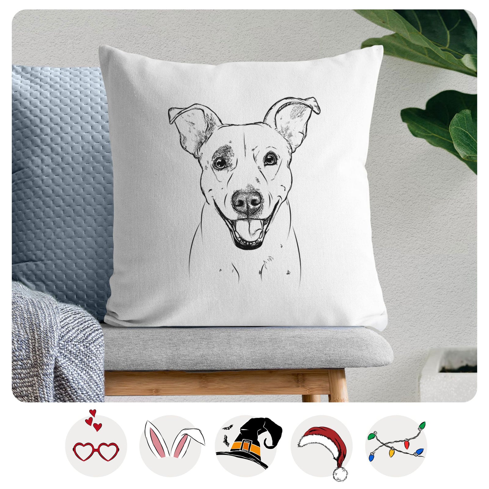 Ralphie the Mixed Breed - Throw Pillow Cover