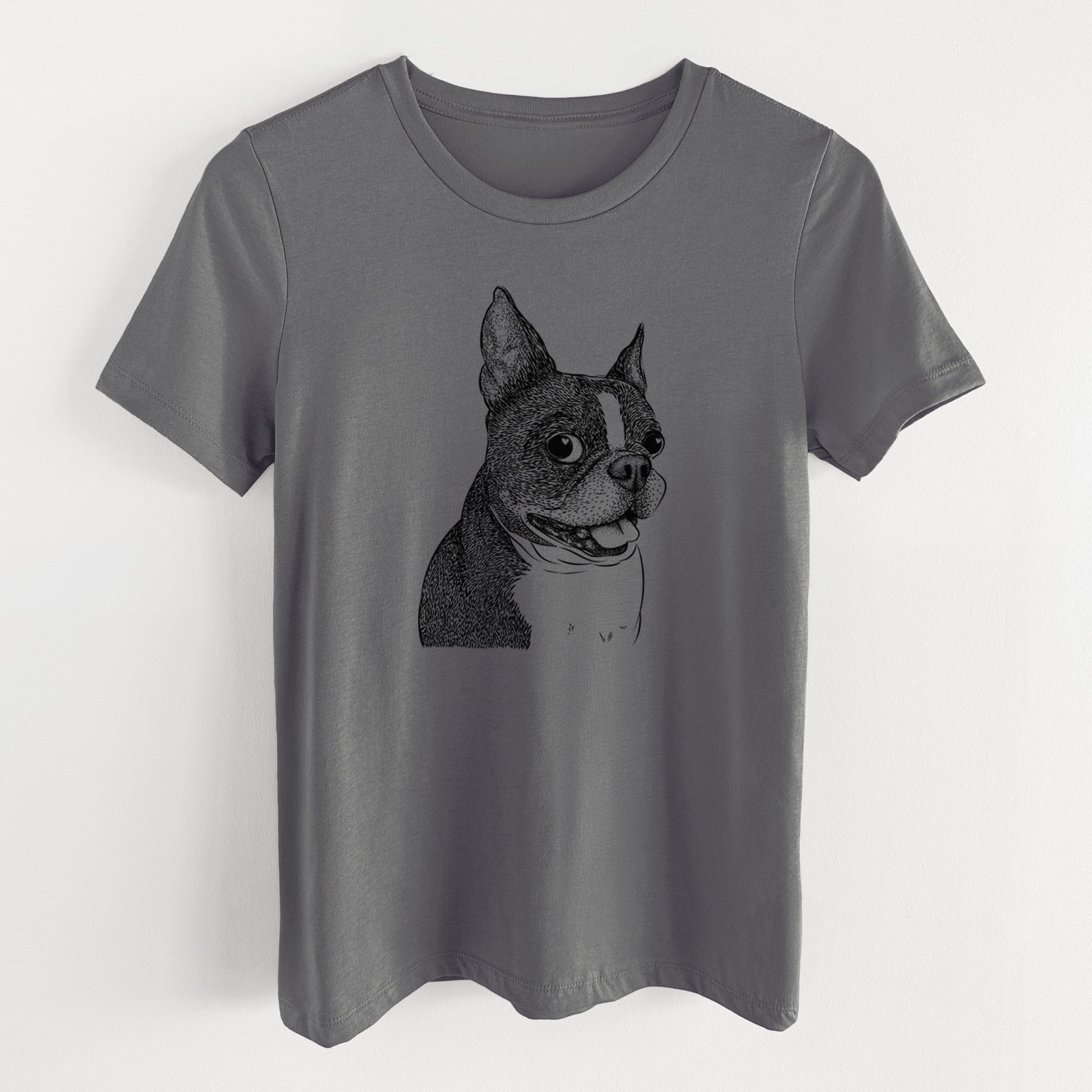 Bare Ralphie the Boston Terrier - Women's Lightweight Relaxed Fit 100% Cotton Crewneck