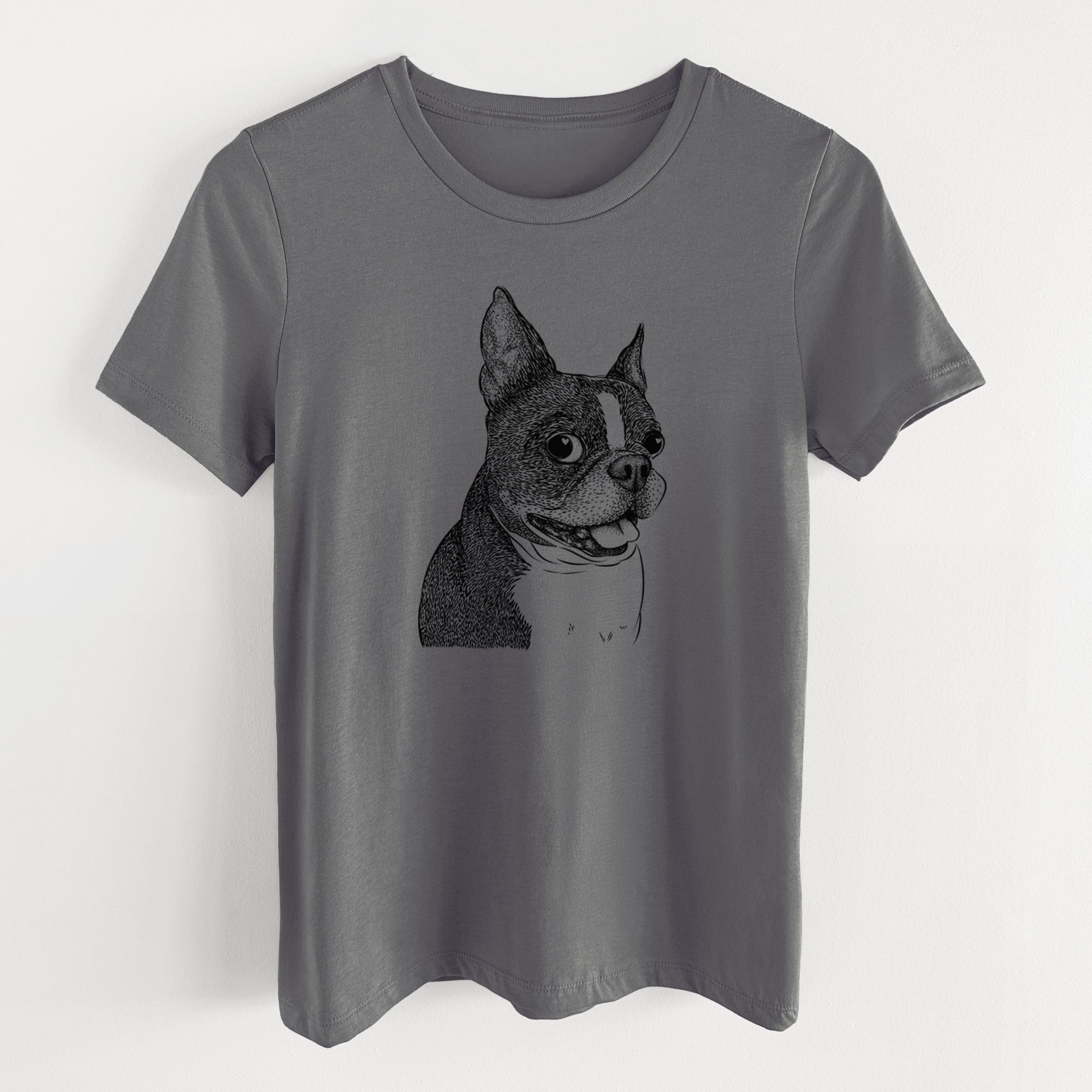 Bare Ralphie the Boston Terrier - Women's Lightweight Relaxed Fit 100% Cotton Crewneck