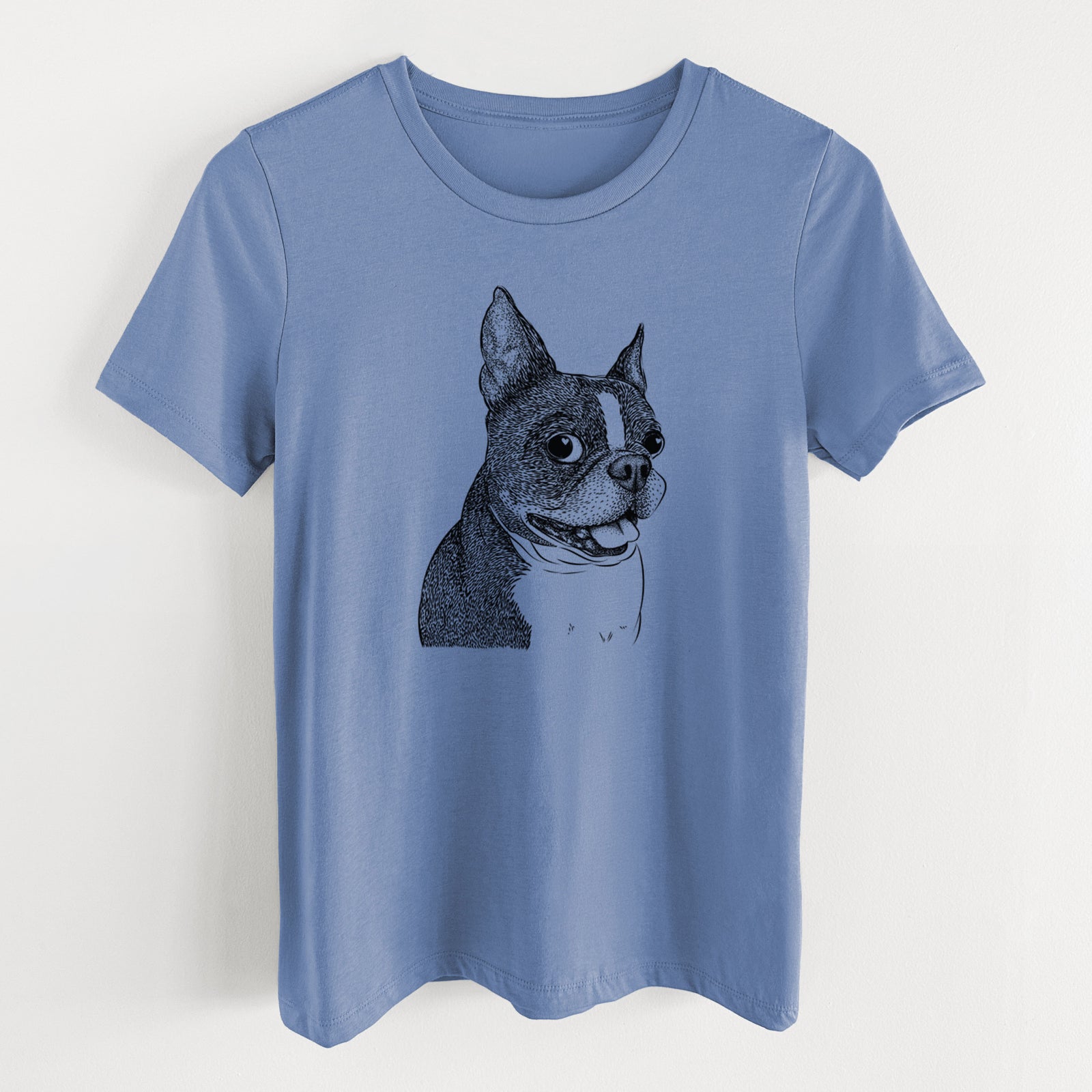 Bare Ralphie the Boston Terrier - Women's Lightweight Relaxed Fit 100% Cotton Crewneck