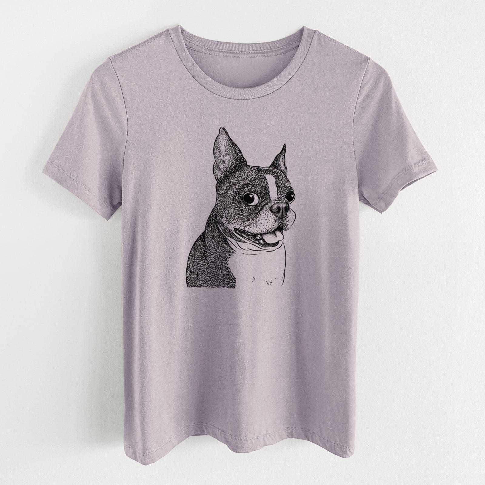 Bare Ralphie the Boston Terrier - Women's Lightweight Relaxed Fit 100% Cotton Crewneck