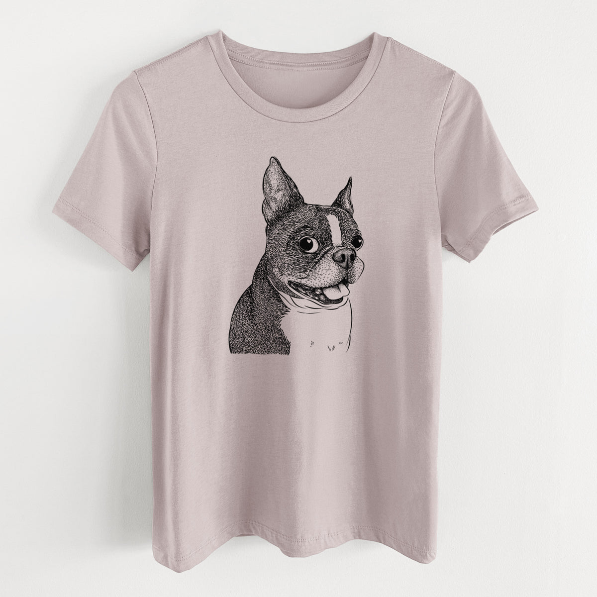 Bare Ralphie the Boston Terrier - Women's Lightweight Relaxed Fit 100% Cotton Crewneck