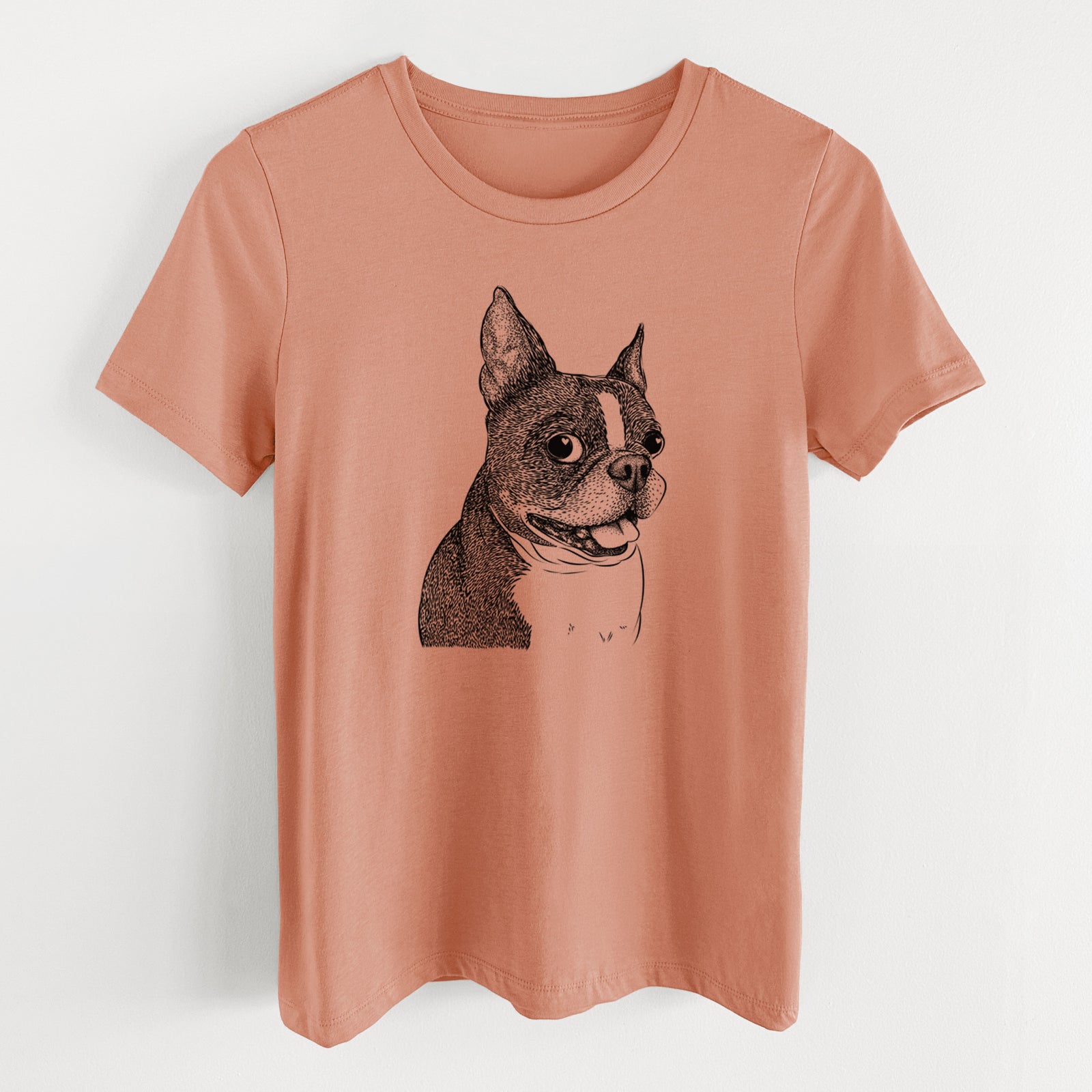 Bare Ralphie the Boston Terrier - Women's Lightweight Relaxed Fit 100% Cotton Crewneck