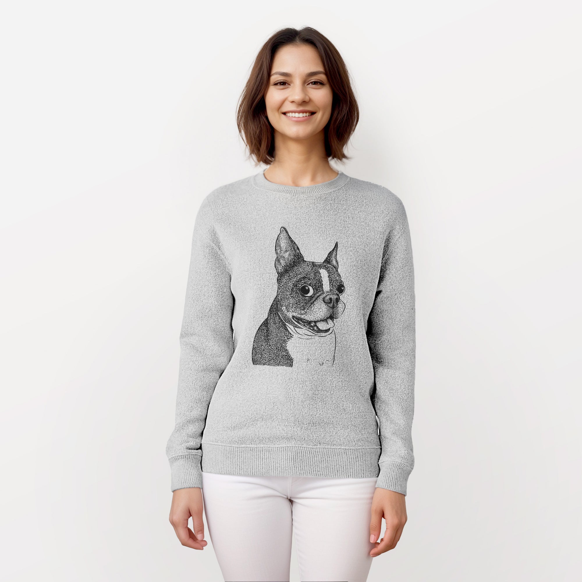 Ralphie the Boston Terrier - Knit Sweatshirt