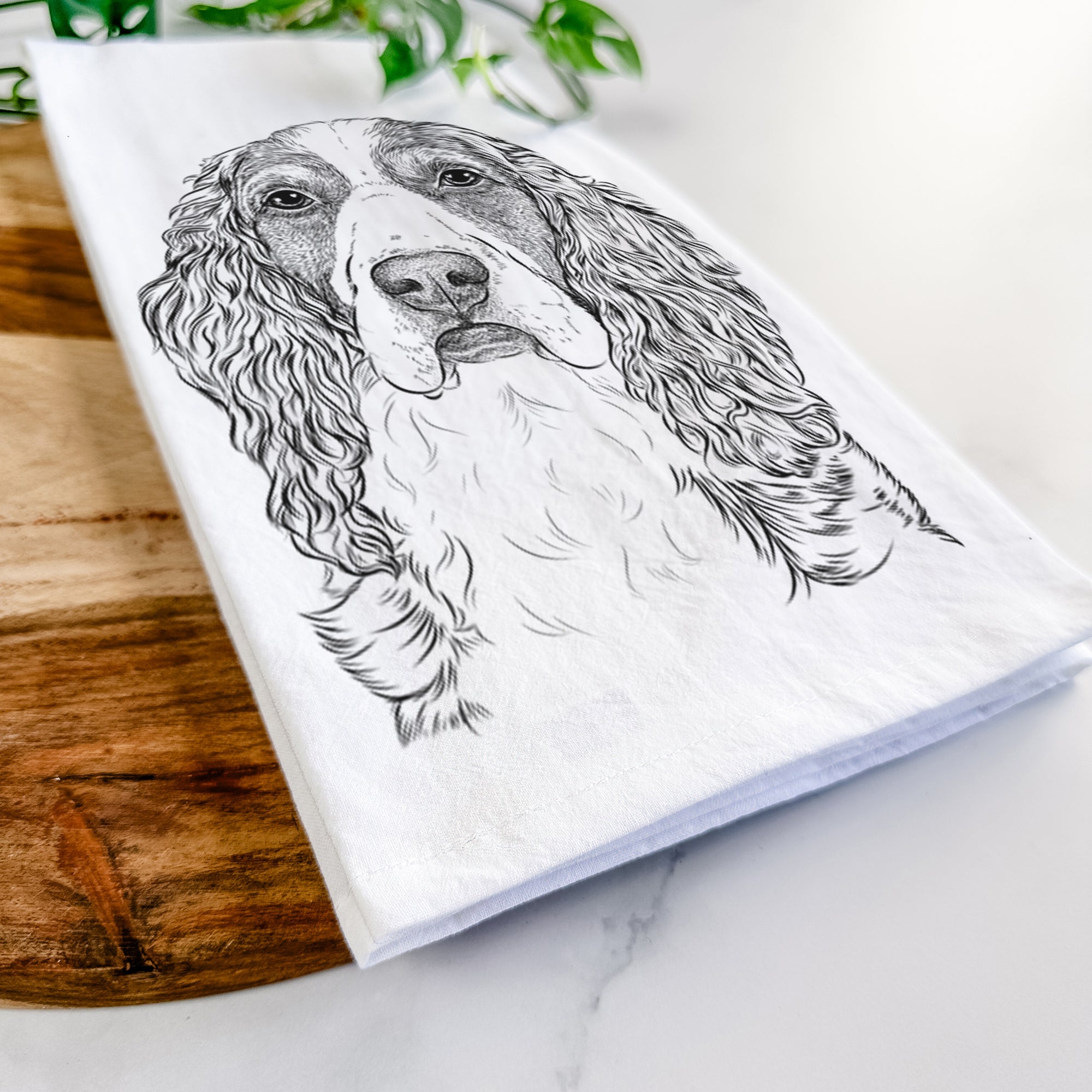 Red the English Springer Spaniel Tea Towel