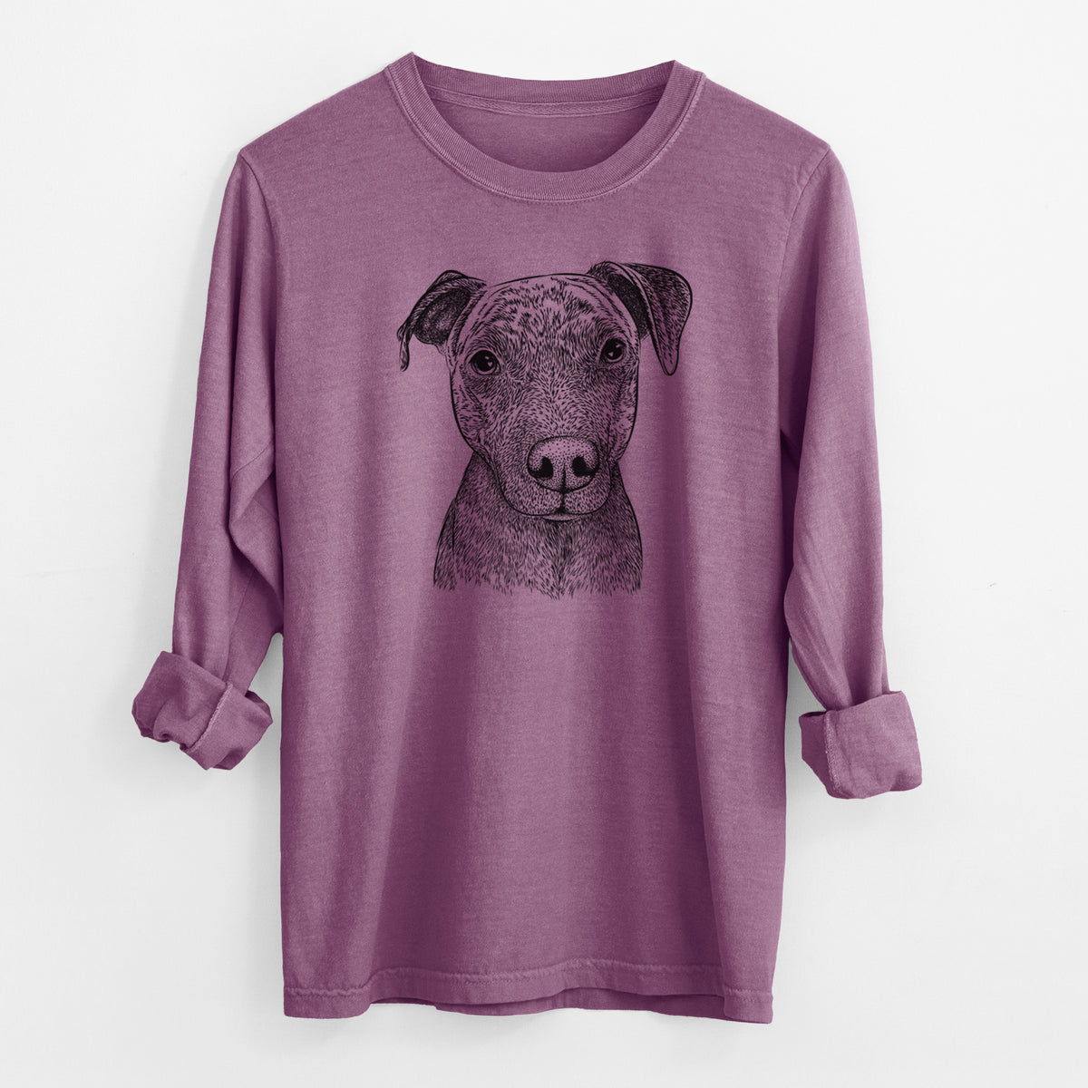 Bare Reeses the Pitbull - Men's Heavyweight 100% Cotton Long Sleeve