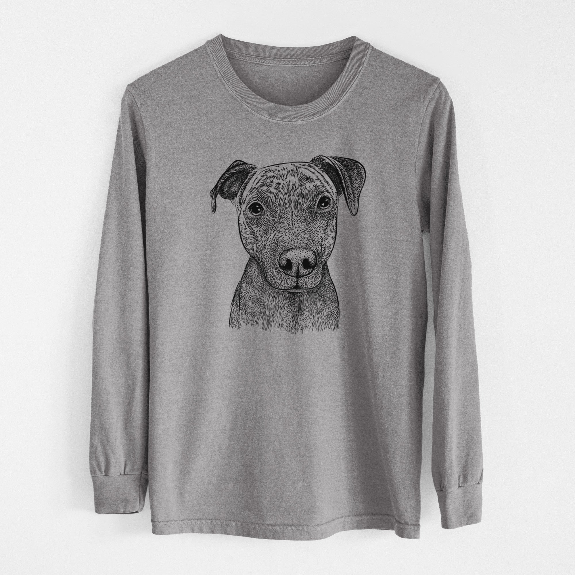 Bare Reeses the Pitbull - Men's Heavyweight 100% Cotton Long Sleeve