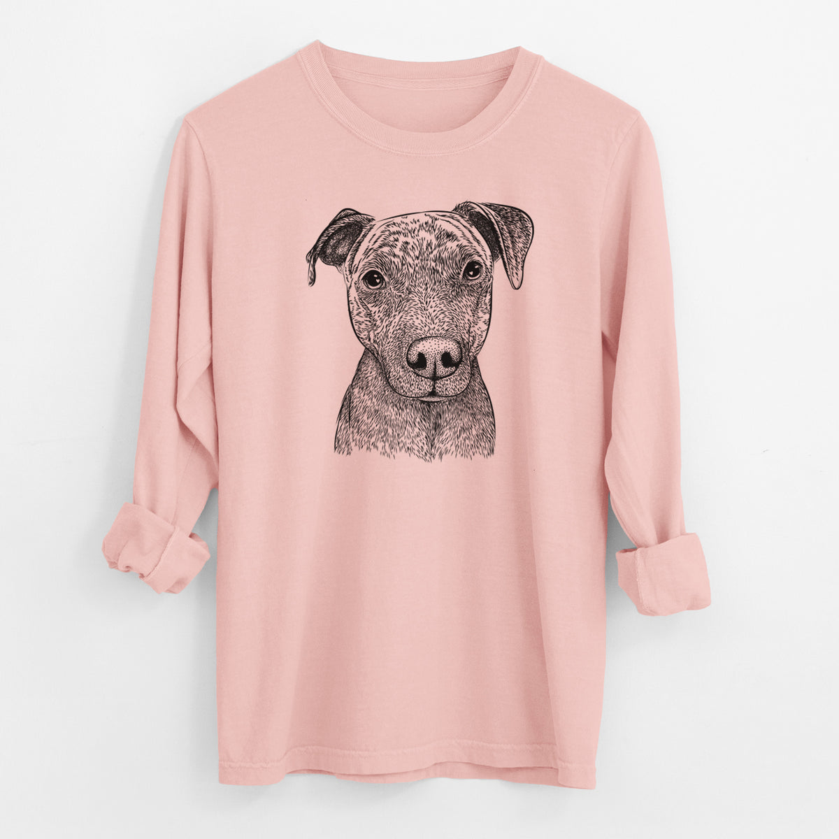 Bare Reeses the Pitbull - Men's Heavyweight 100% Cotton Long Sleeve