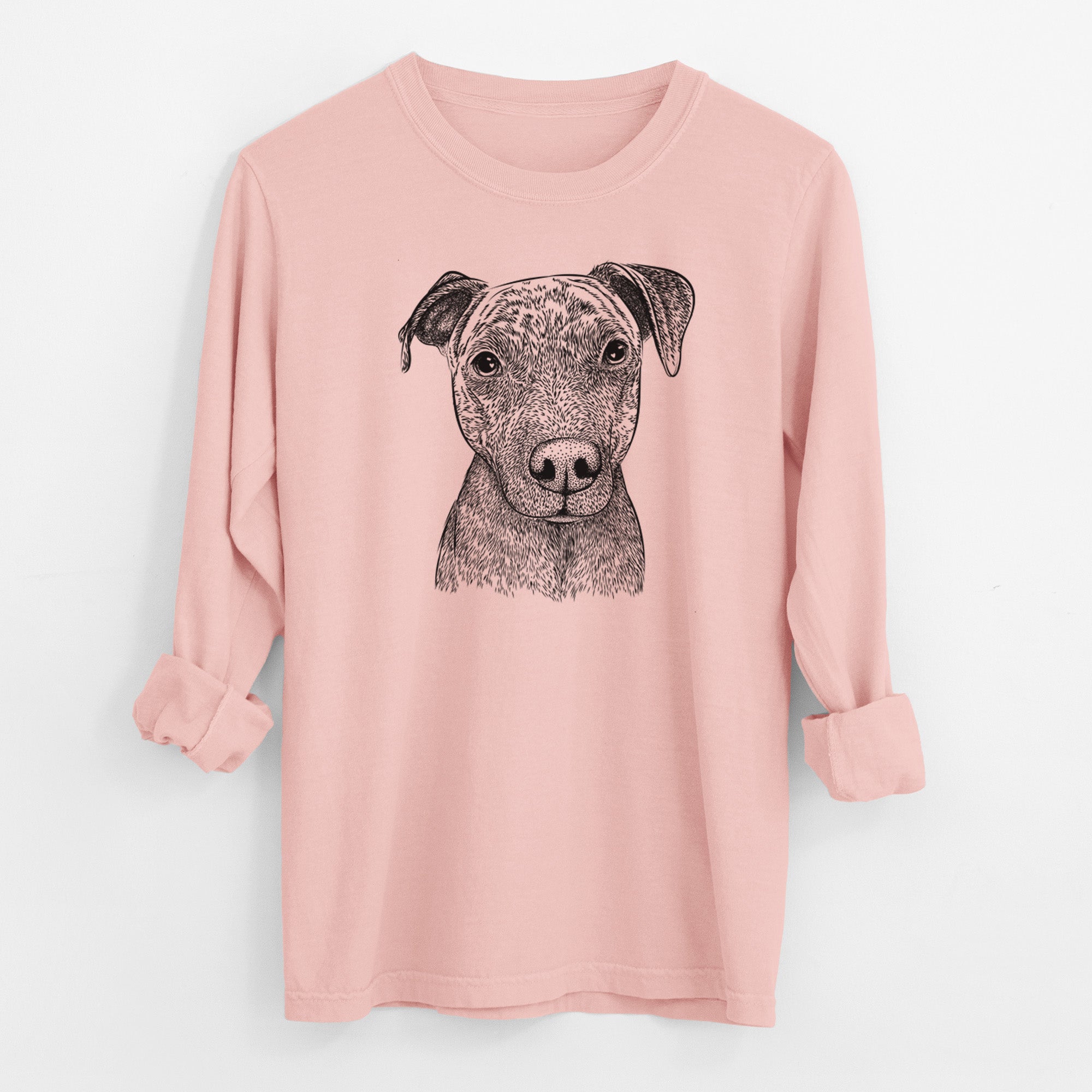 Bare Reeses the Pitbull - Men's Heavyweight 100% Cotton Long Sleeve