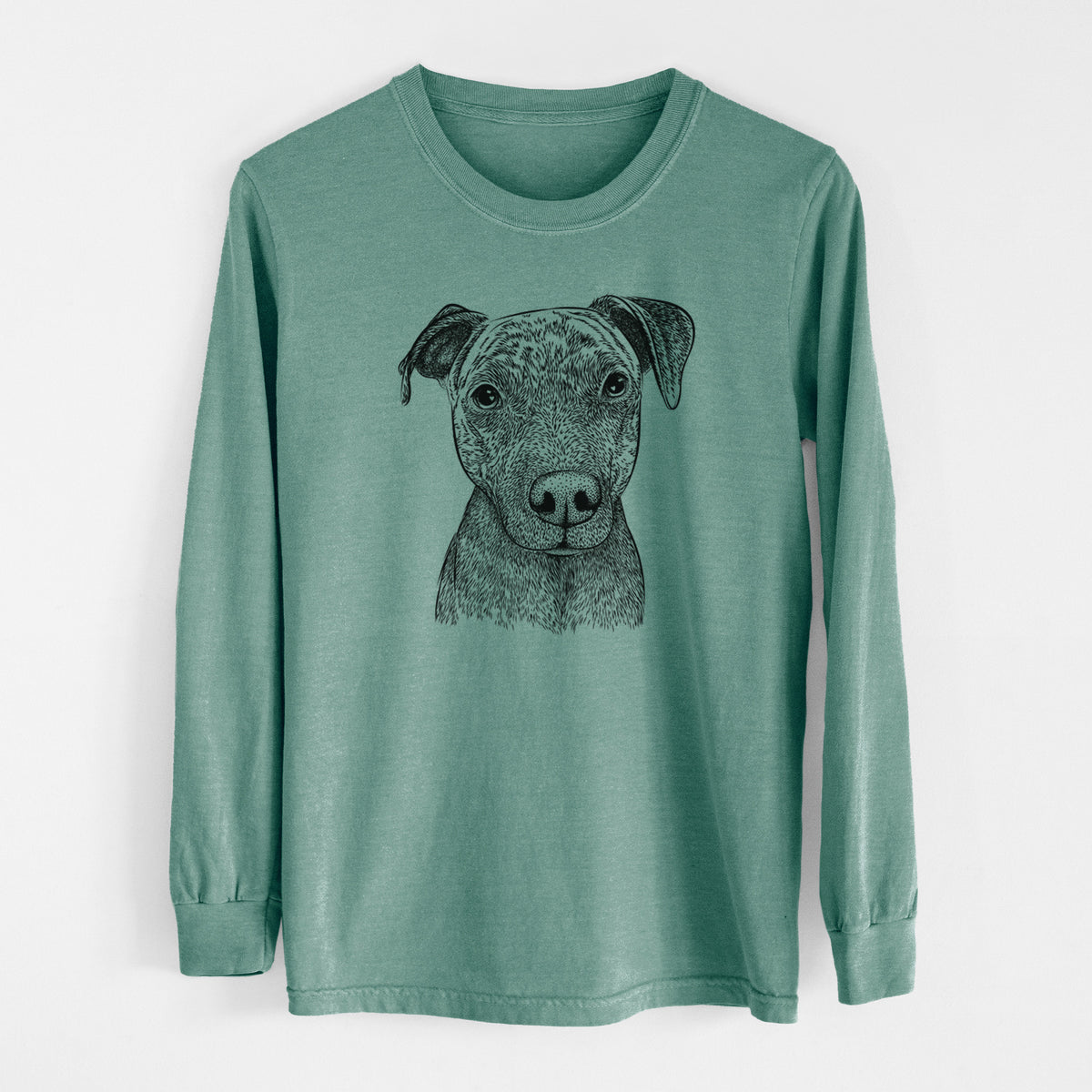 Bare Reeses the Pitbull - Men's Heavyweight 100% Cotton Long Sleeve