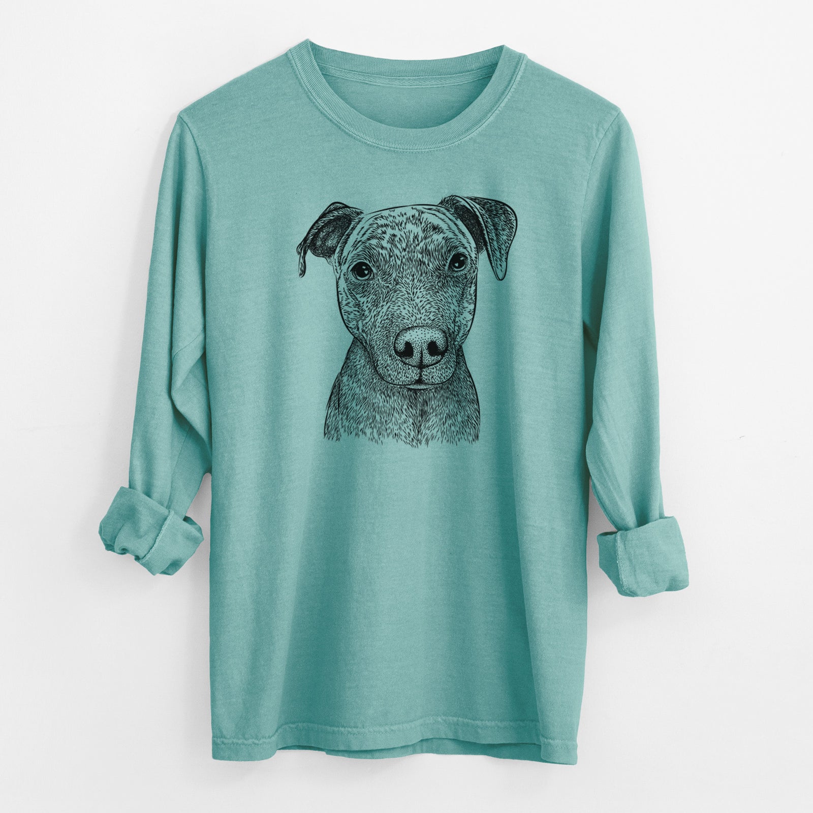 Bare Reeses the Pitbull - Men's Heavyweight 100% Cotton Long Sleeve
