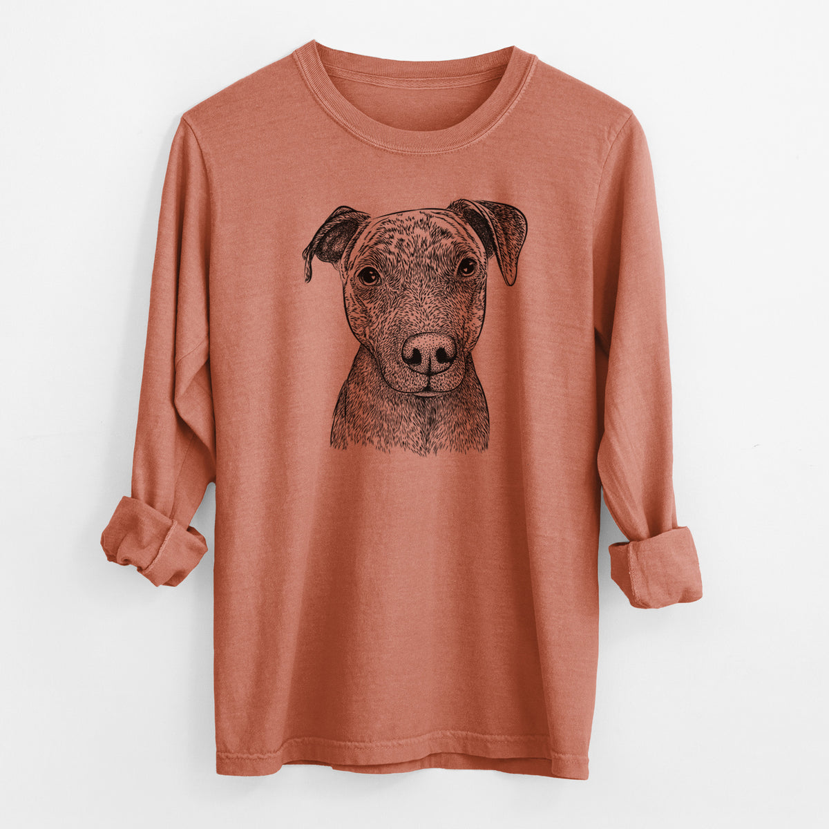 Bare Reeses the Pitbull - Men's Heavyweight 100% Cotton Long Sleeve