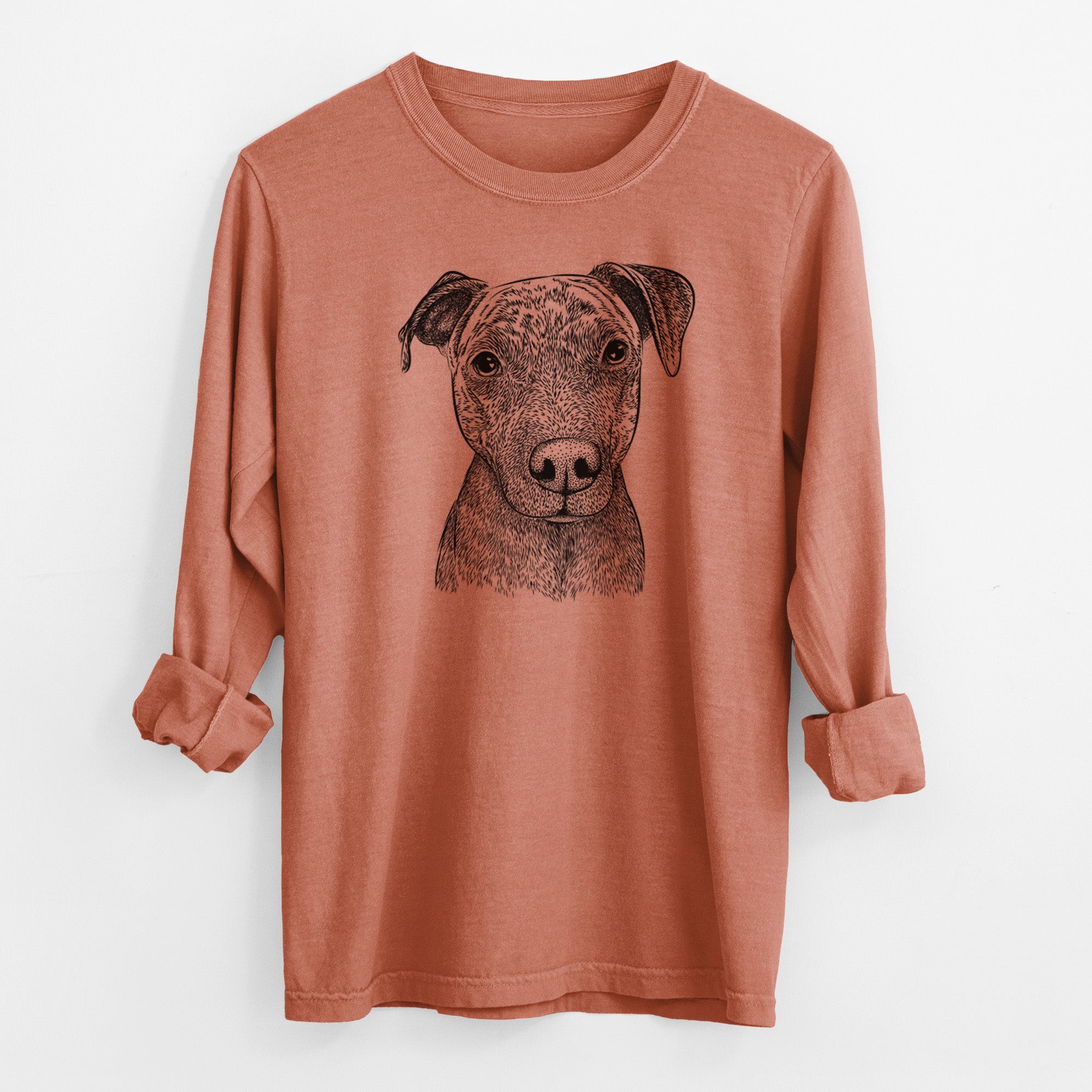 Bare Reeses the Pitbull - Men's Heavyweight 100% Cotton Long Sleeve