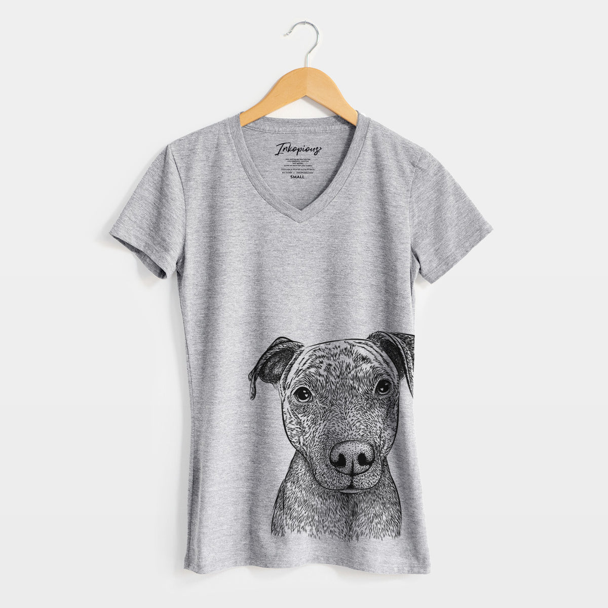 Bare Reeses the Pitbull - Women's V-neck Shirt