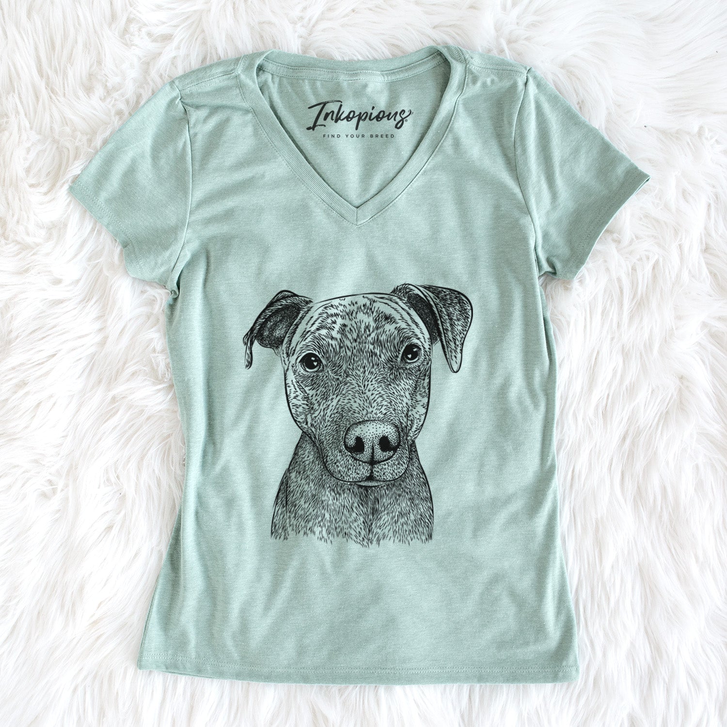 Bare Reeses the Pitbull - Women's V-neck Shirt