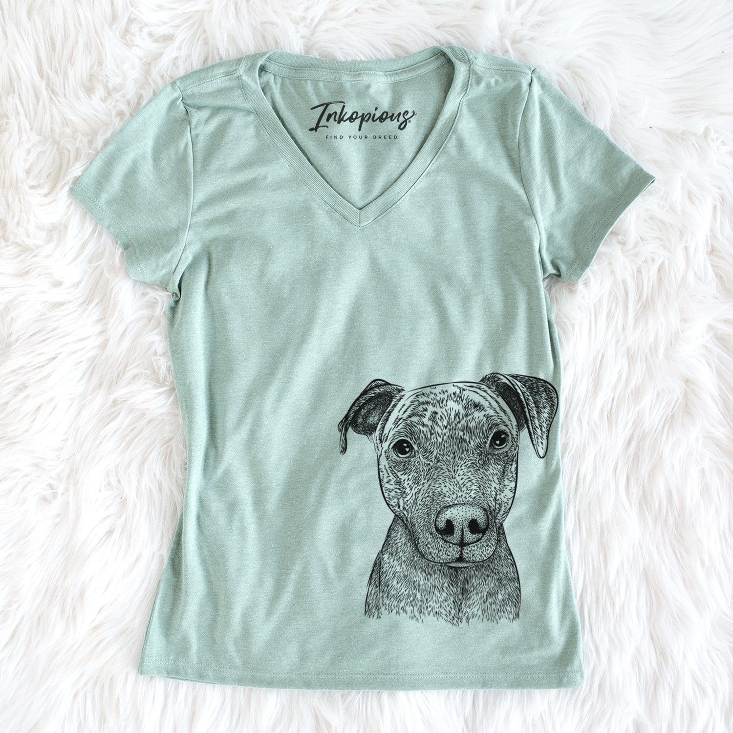 Bare Reeses the Pitbull - Women's V-neck Shirt