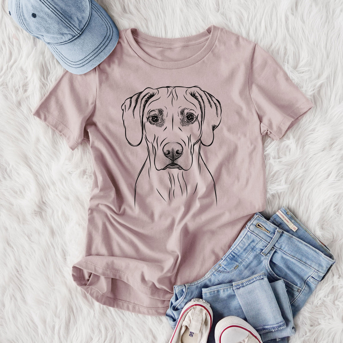 Bare Reid the Rhodesian Ridgeback - Women's Lightweight Relaxed Fit 100% Cotton Crewneck
