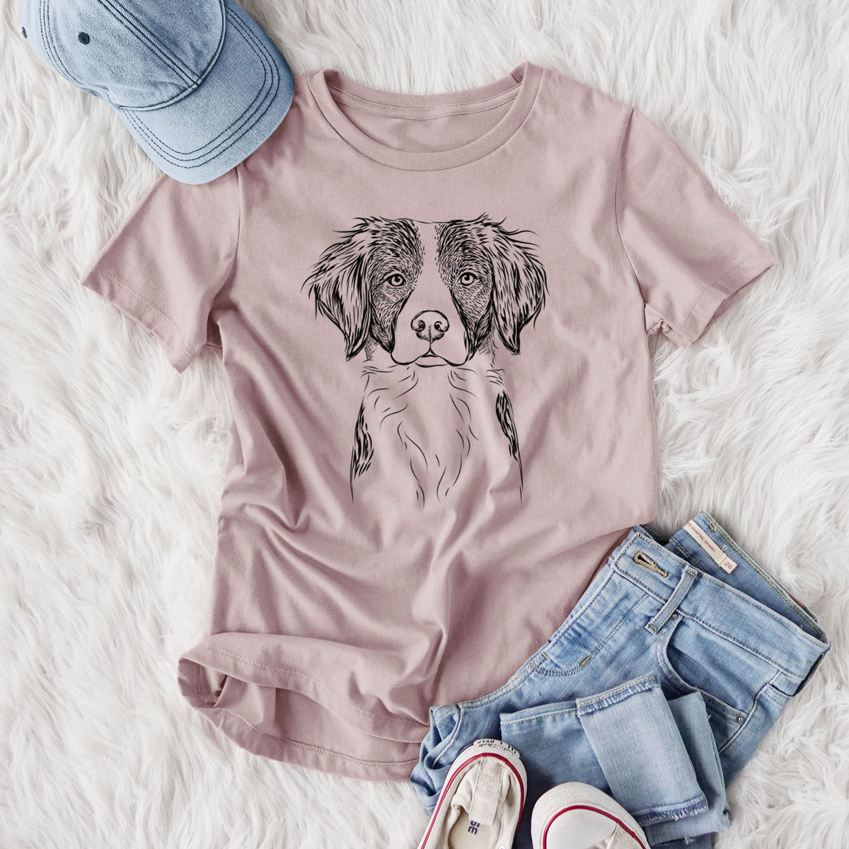 Bare Remi the Brittany - Women's Lightweight Relaxed Fit 100% Cotton Crewneck