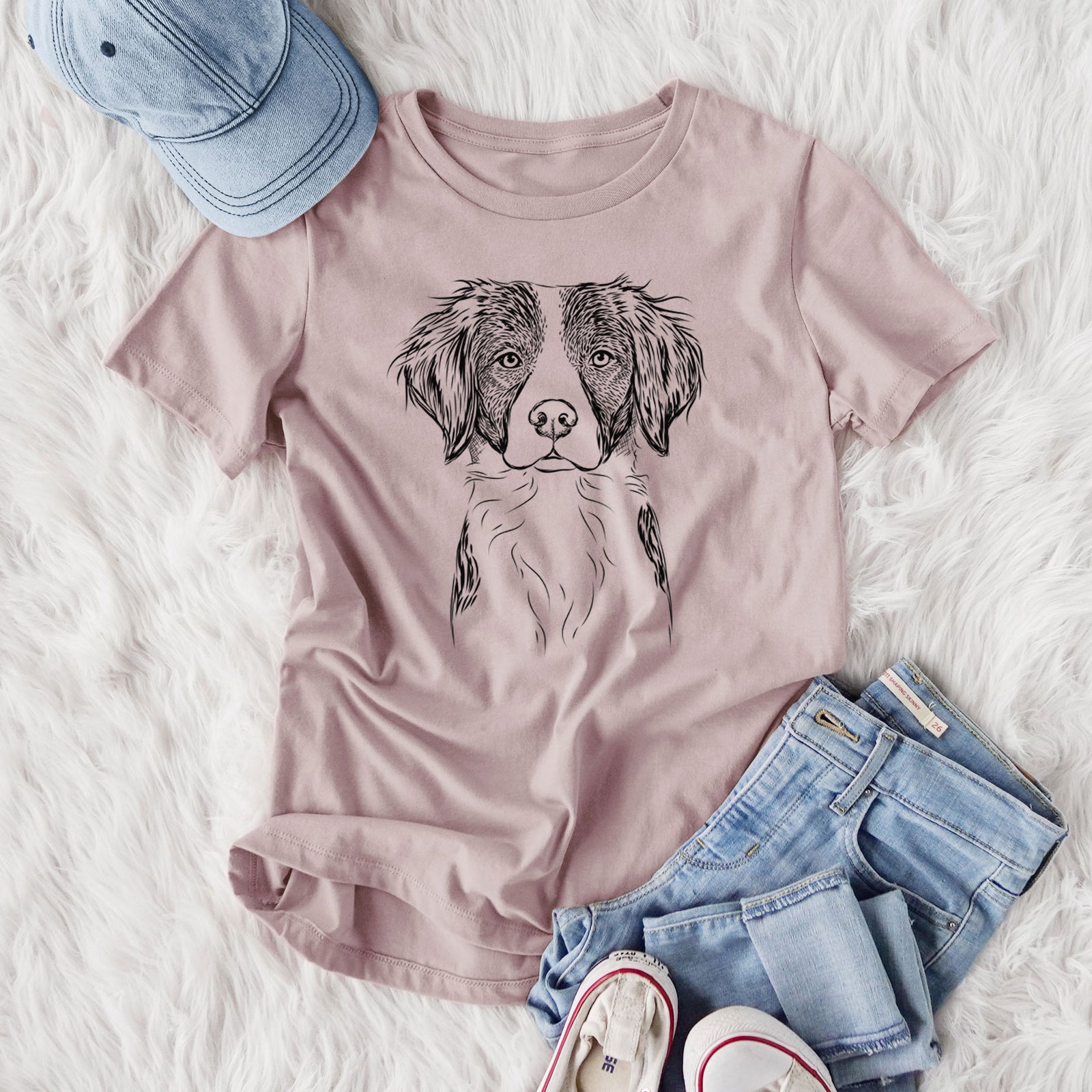 Bare Remi the Brittany - Women's Lightweight Relaxed Fit 100% Cotton Crewneck