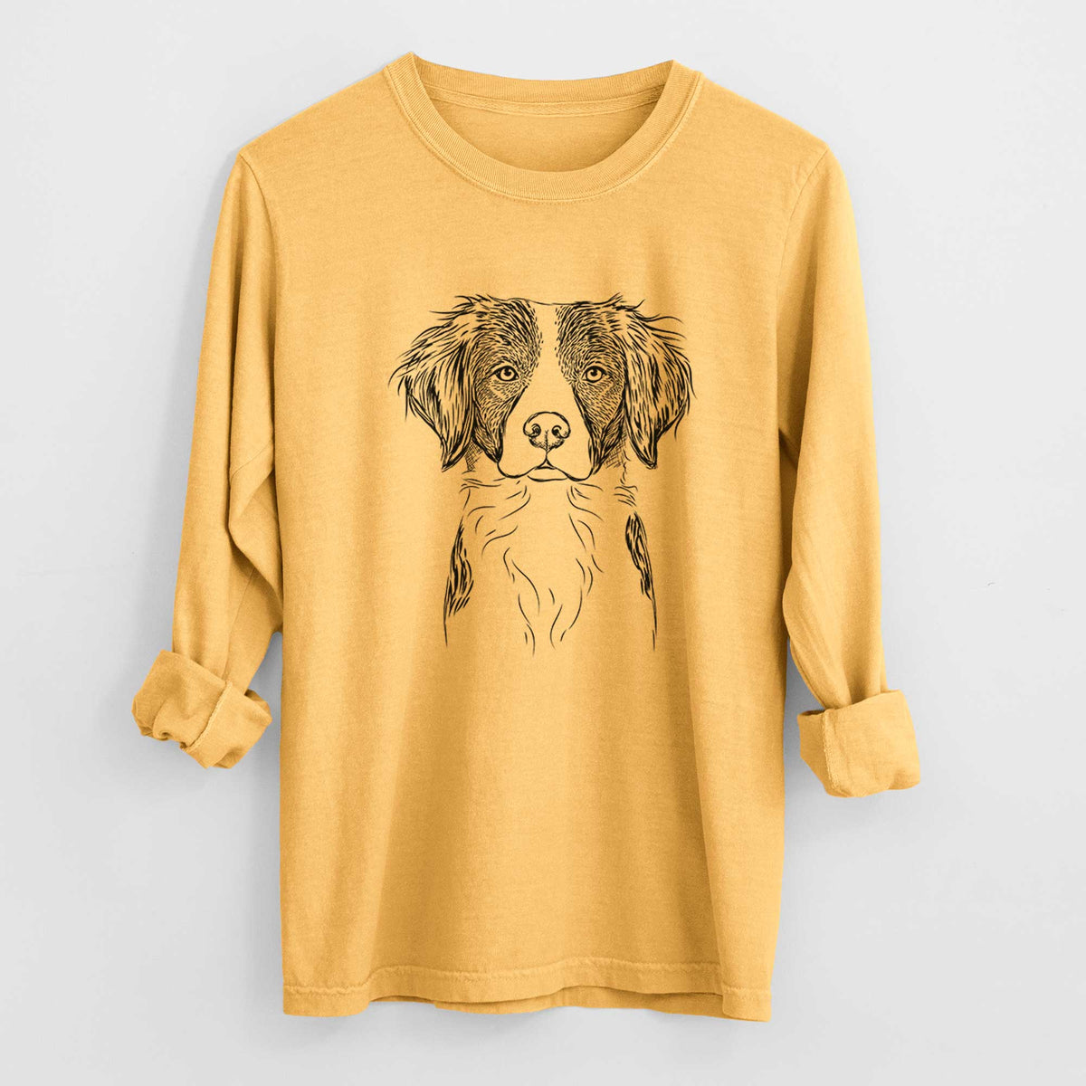 Bare Remi the Brittany - Men's Heavyweight 100% Cotton Long Sleeve