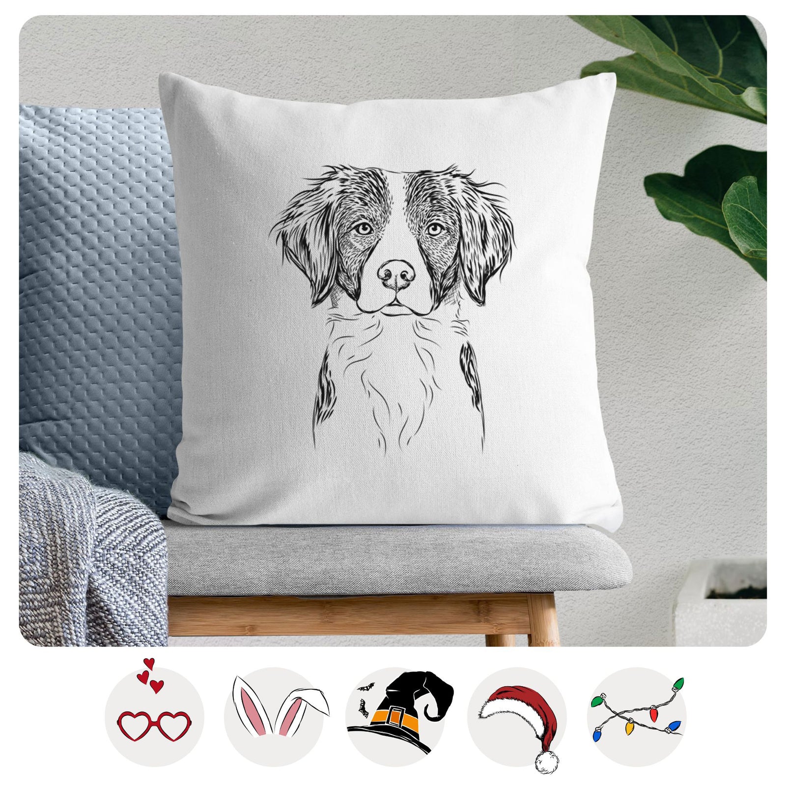 Remi the Brittany - Throw Pillow Cover