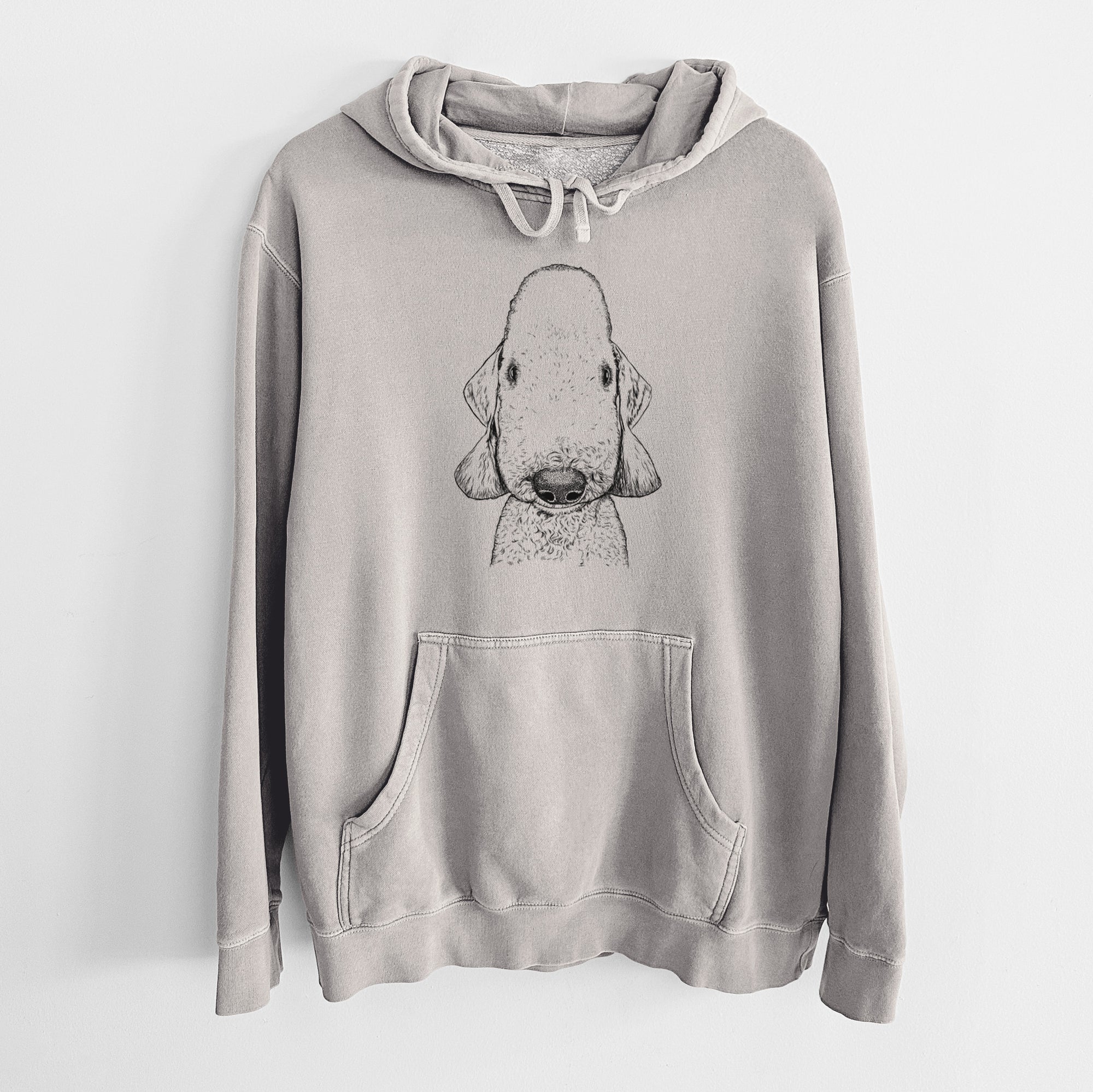 Bare Remington the Bedlington Terrier - Unisex Pigment Dyed Hoodie