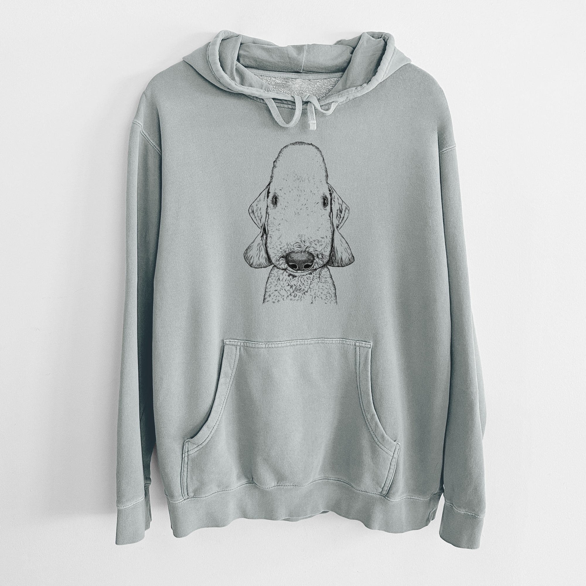 Bare Remington the Bedlington Terrier - Unisex Pigment Dyed Hoodie